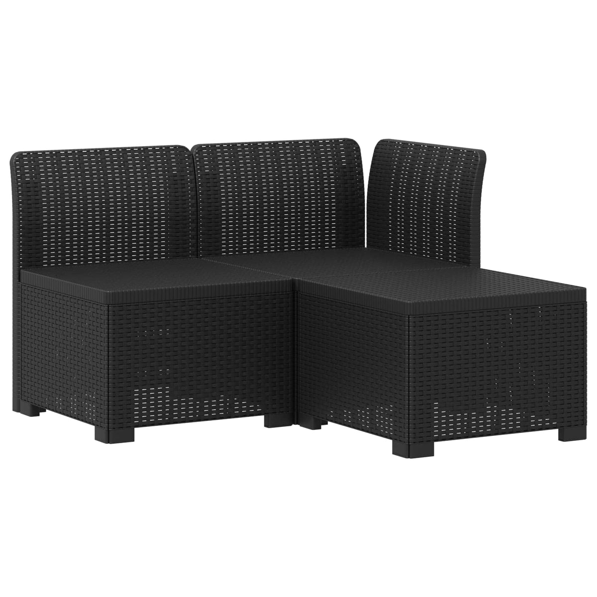 Dvosjedni vrtni sofa s jastucima u ratan izgledu PP Antracit