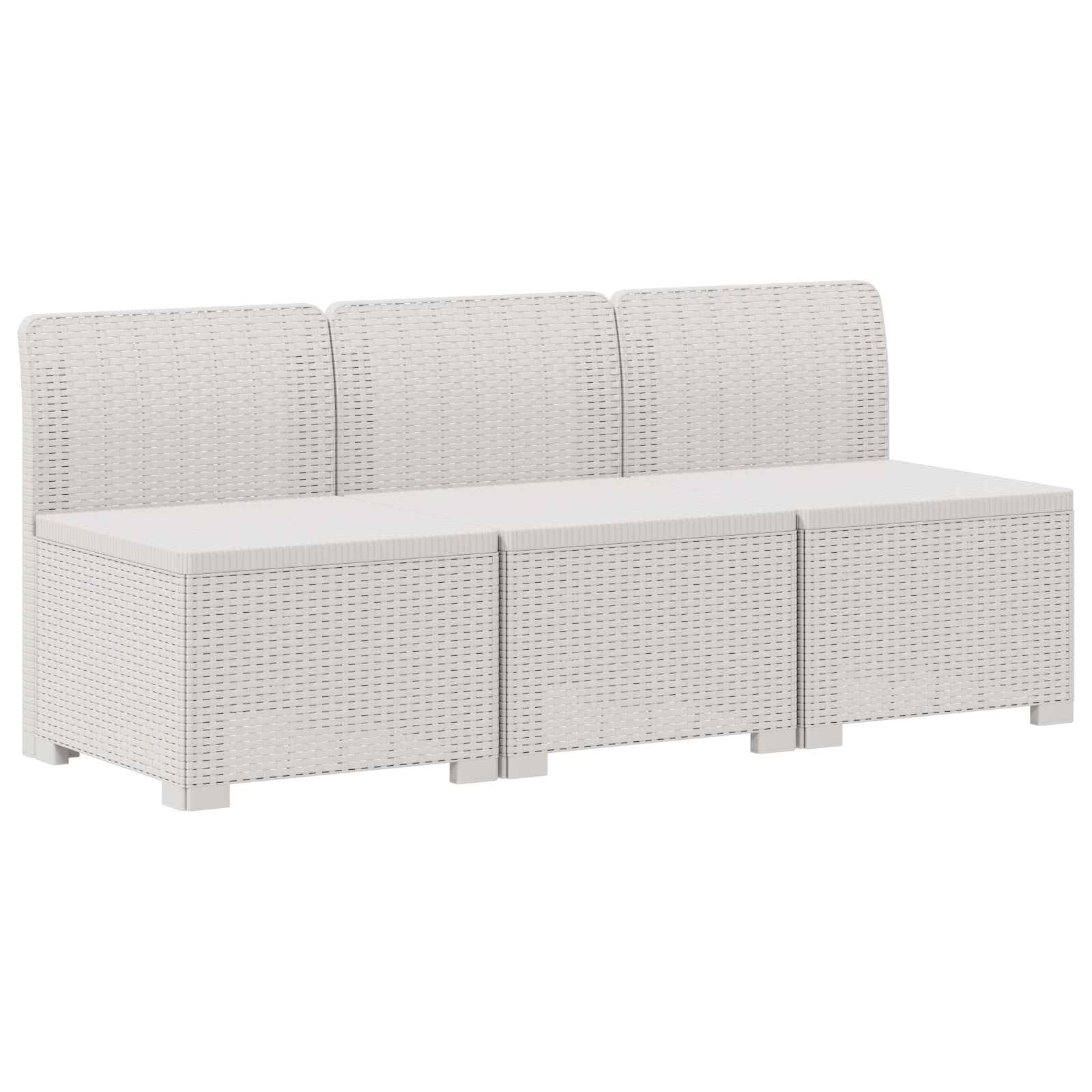 Sofa za vrt za 3 osobe sa izgledom rattan PP Bijela