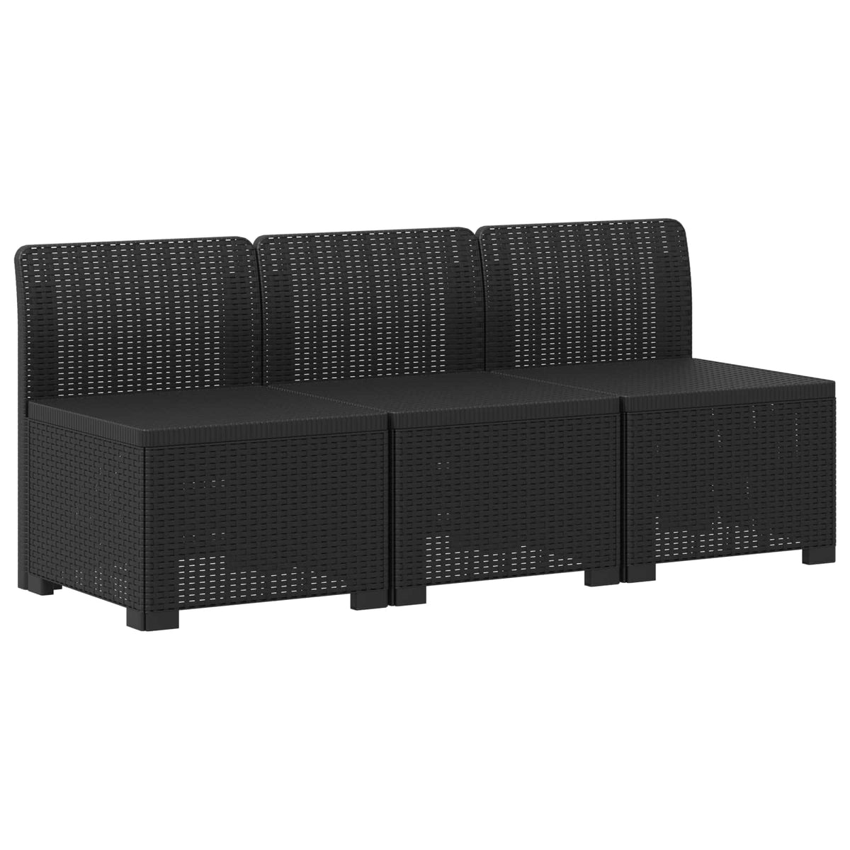 Dvosjedni vrtni sofa s jastucima u ratan izgledu PP Antracit