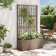 Vrtni saksija s rešetkom Smeđa 80 x 36 x 140 cm PP