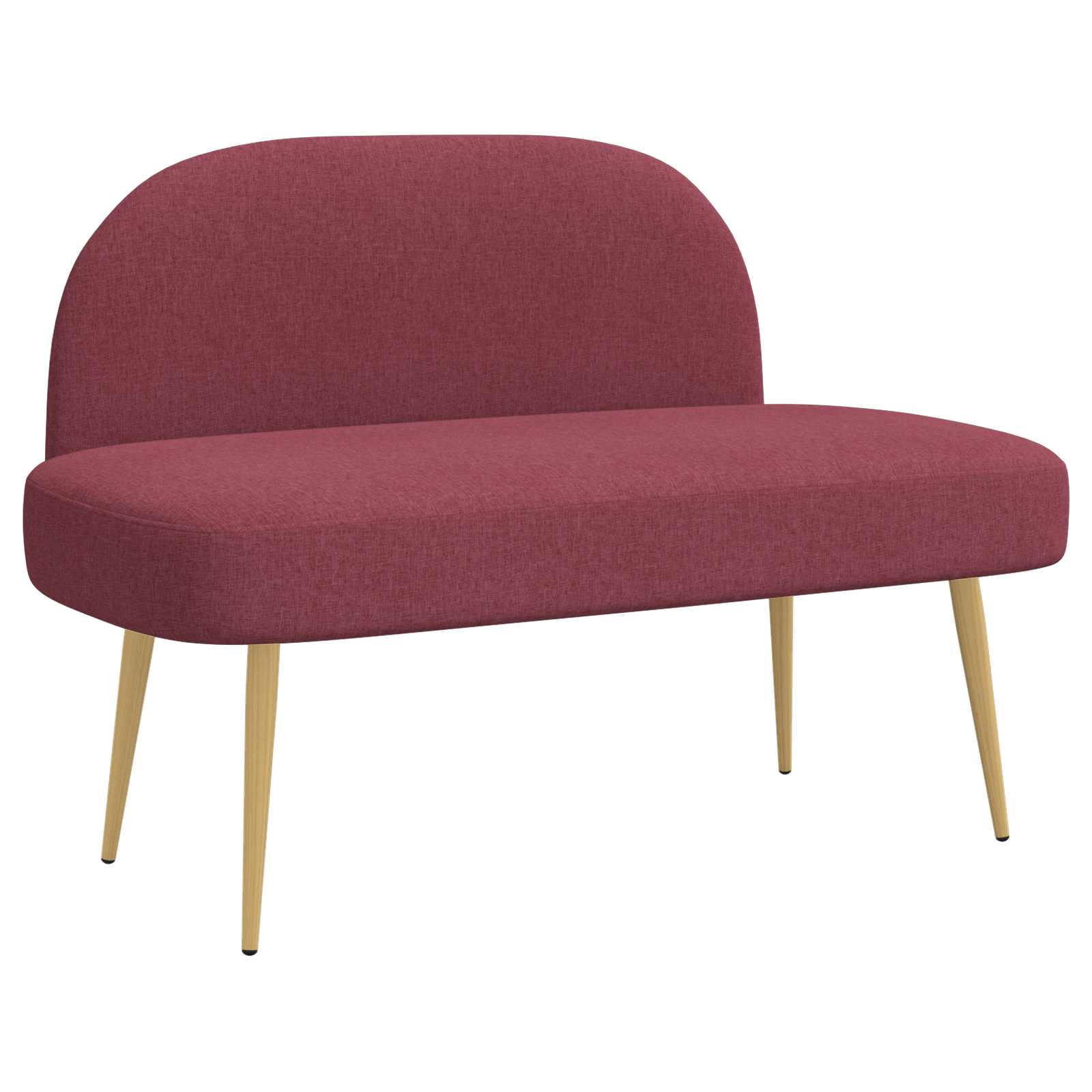 Oblikovana klupa s naslonjačem boja crnog vina 110 x 60 x 76 cm