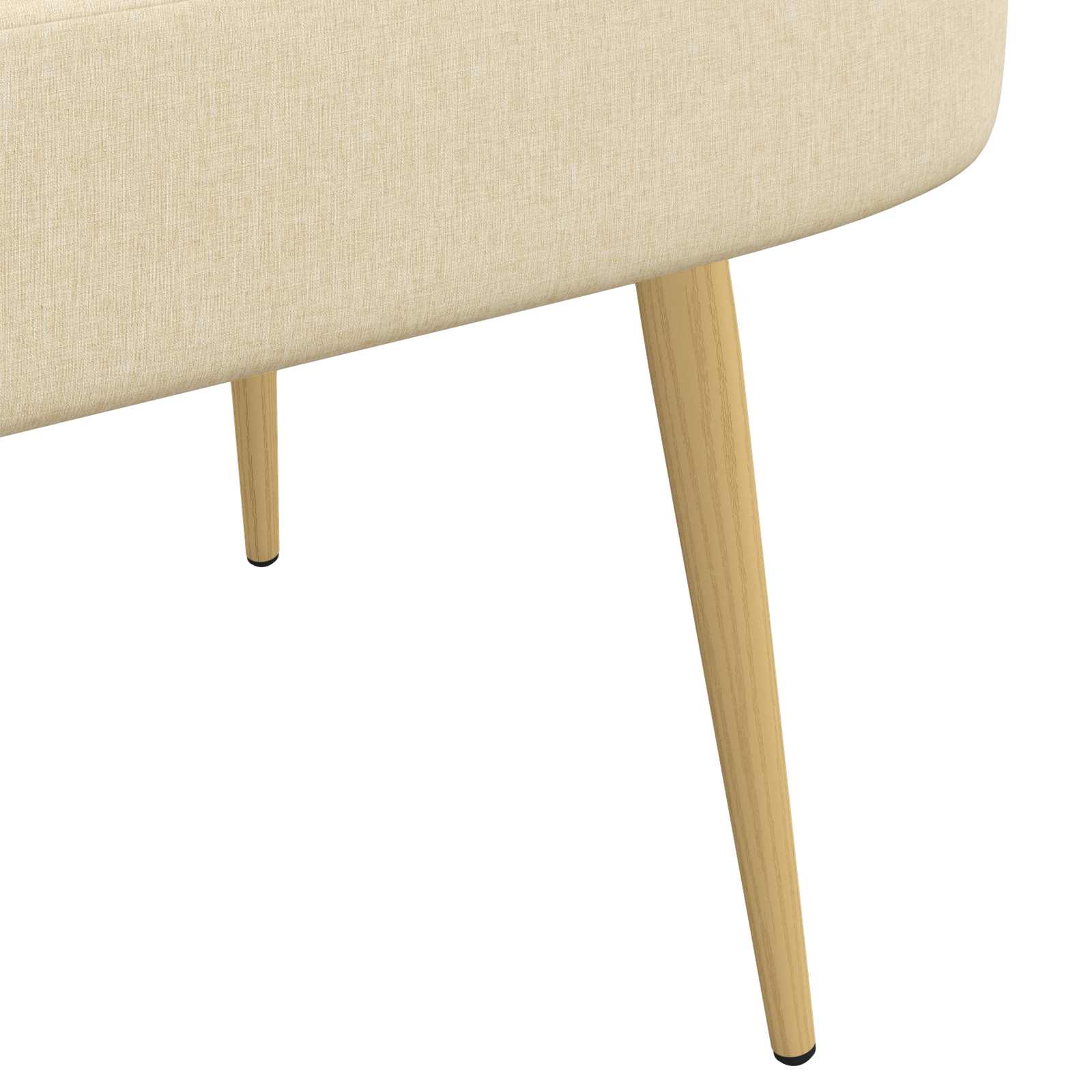 Oblikovana klupa s naslonjačem Krem 110 x 60 x 76 cm Poliester