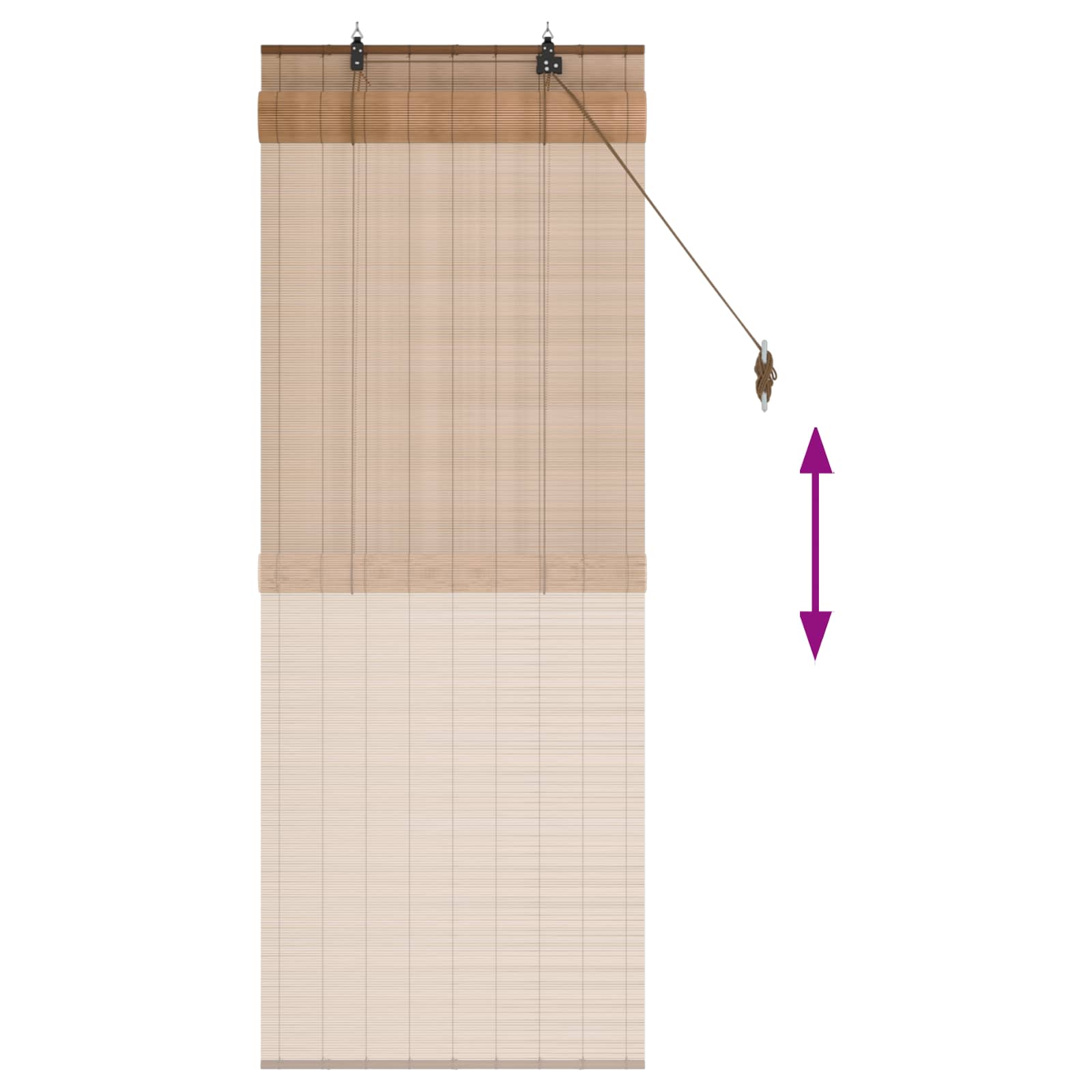 Rolo zavjesa Smeđa 70 x 160 cm Bambus