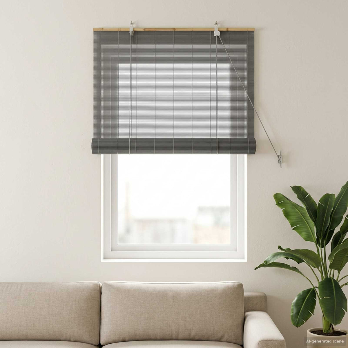 Rolo zavjesa Siva 50 x 160 cm Bambus