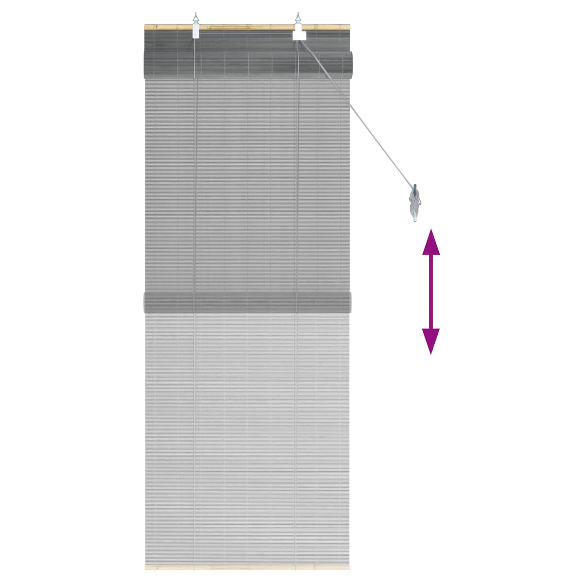 Rolo zavjesa Siva 50 x 160 cm Bambus