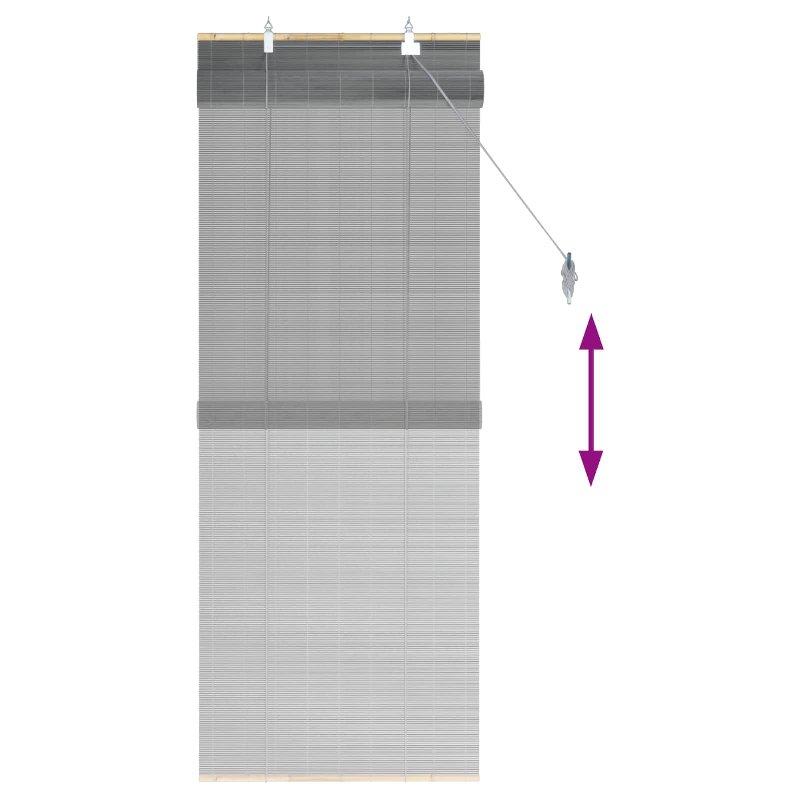 Rolo zavjesa Siva 60 x 160 cm Bambus