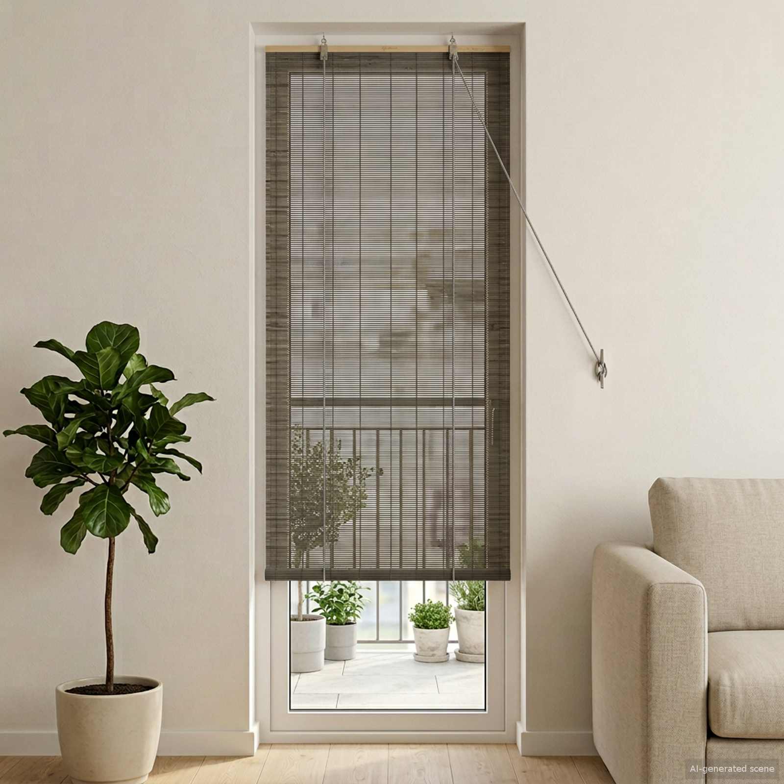 Rolo zavjesa Siva 70 x 220 cm Bambus
