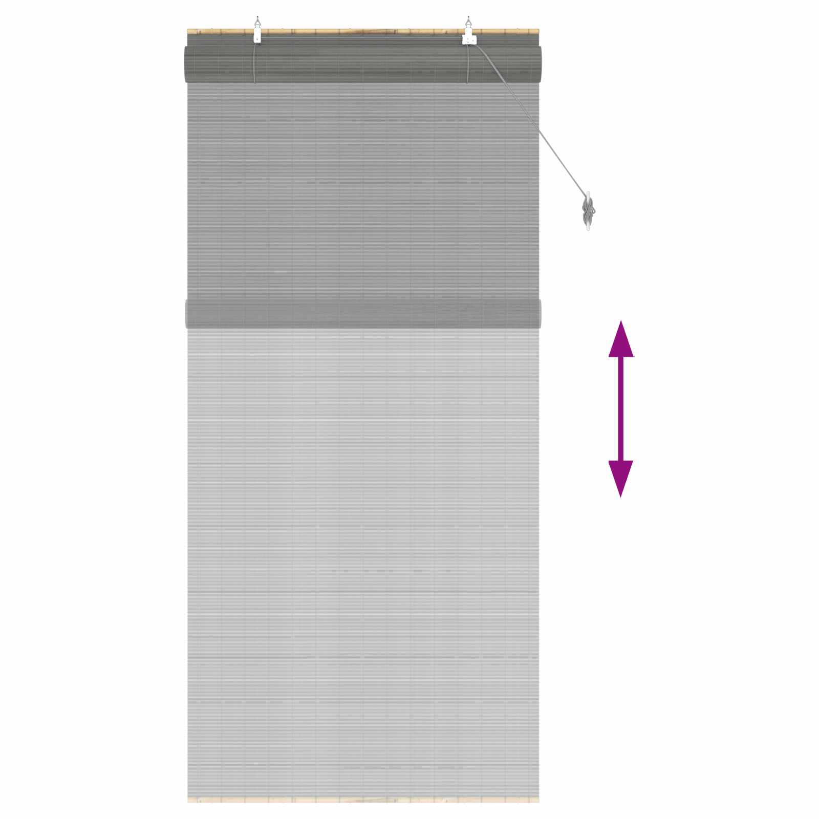 Rolo zavjesa Siva 90 x 220 cm Bambus
