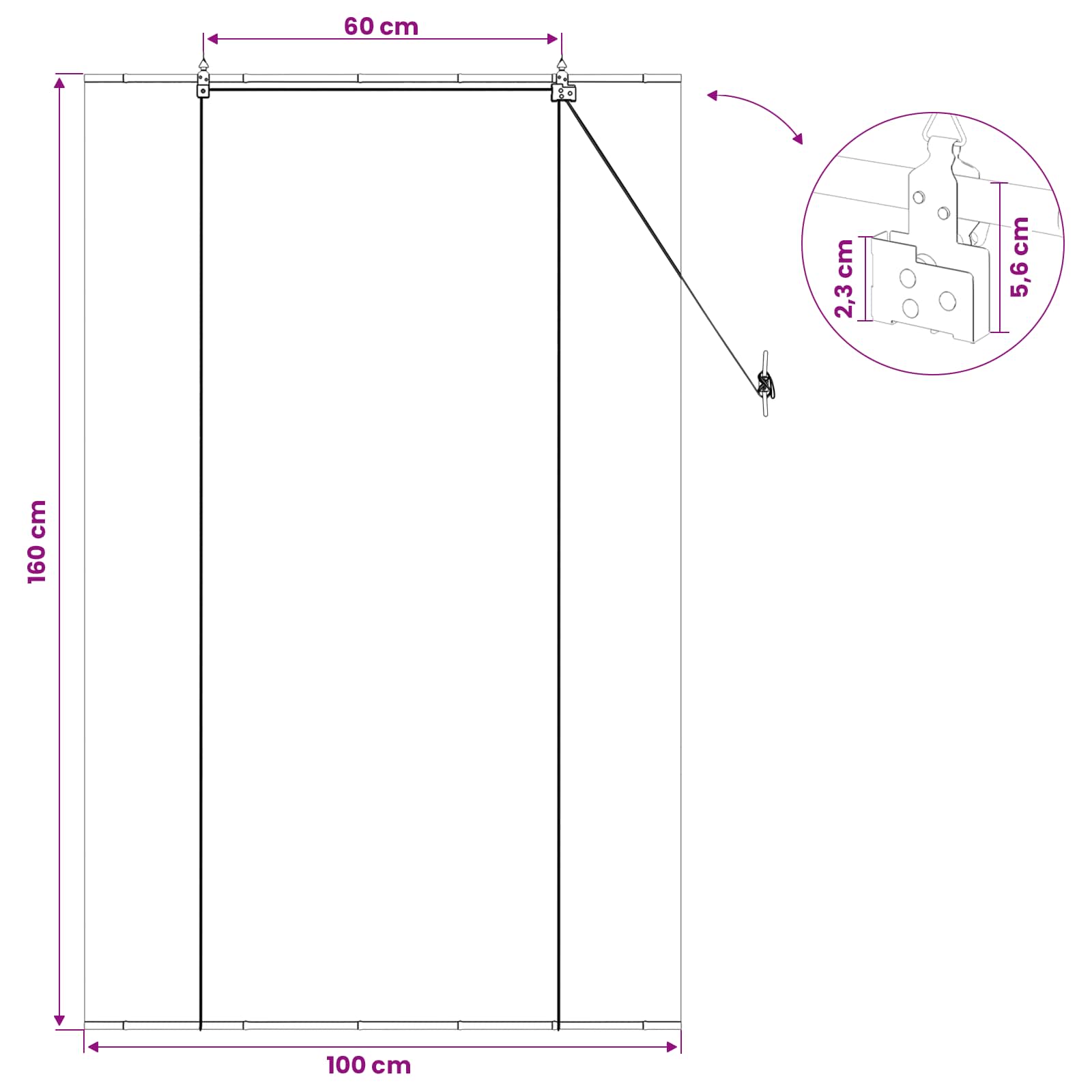 Rolo zavjesa Siva 100 x 160 cm Bambus