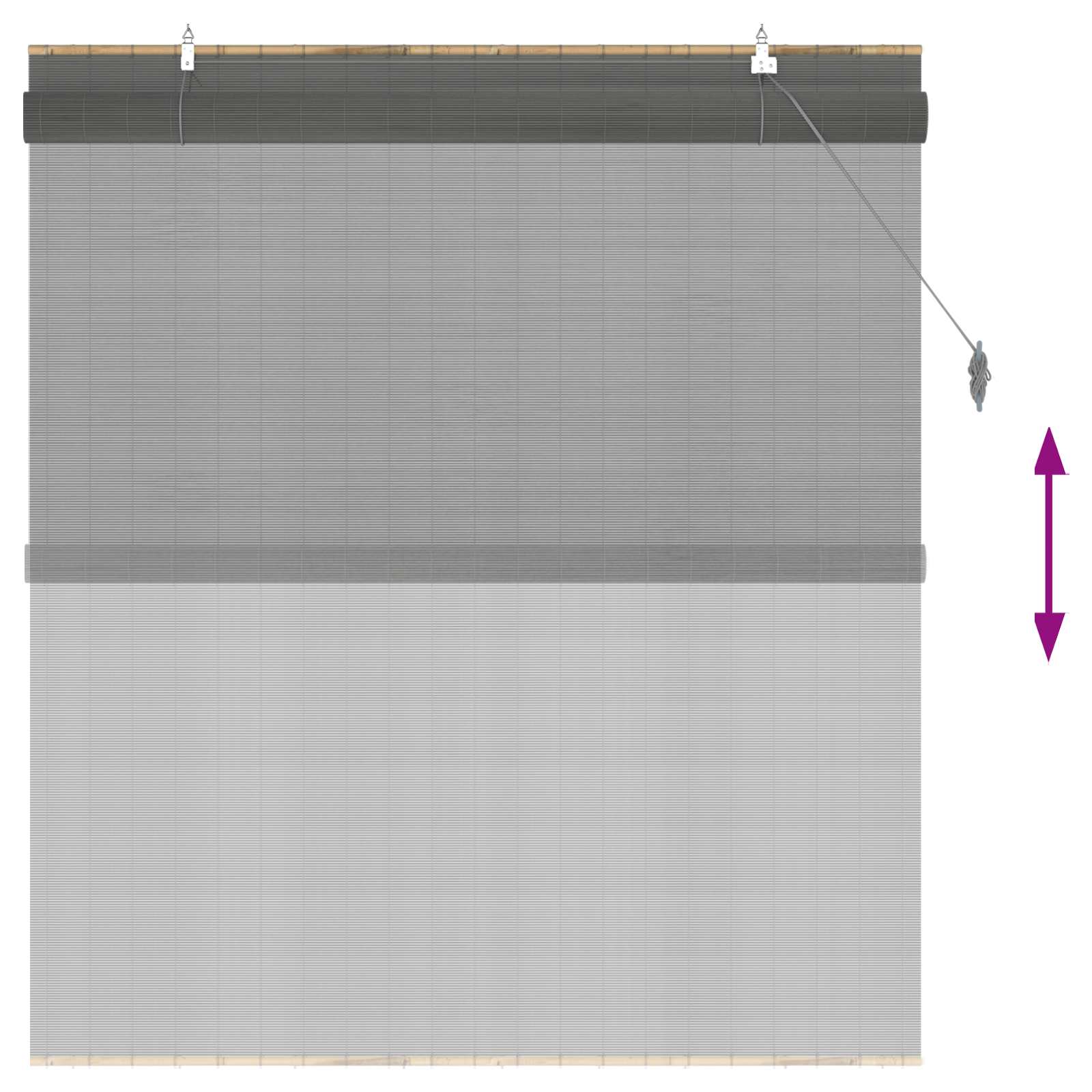 Rolo zavjesa Siva 150 x 160 cm Bambus
