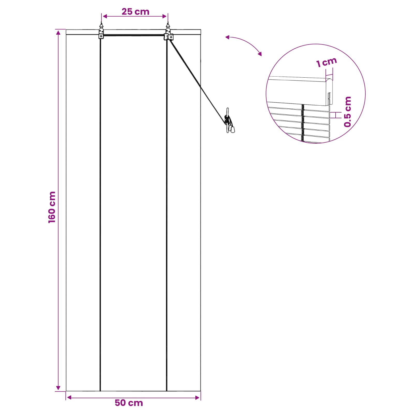 Rolo zavjesa Smeđa 50 x 160 cm Bambus