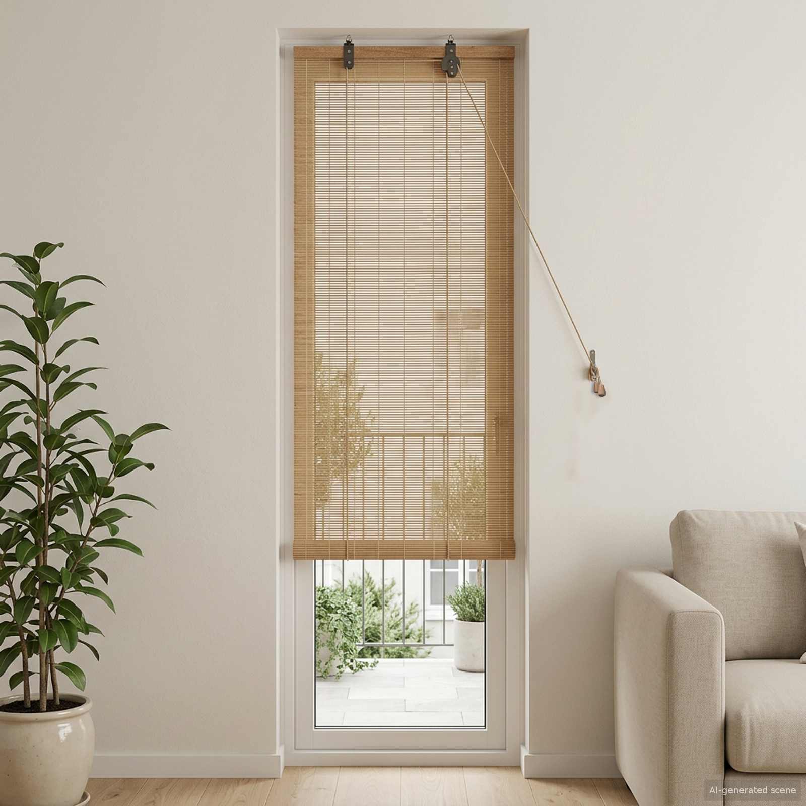 Rolo zavjesa Smeđa 50 x 220 cm Bambus