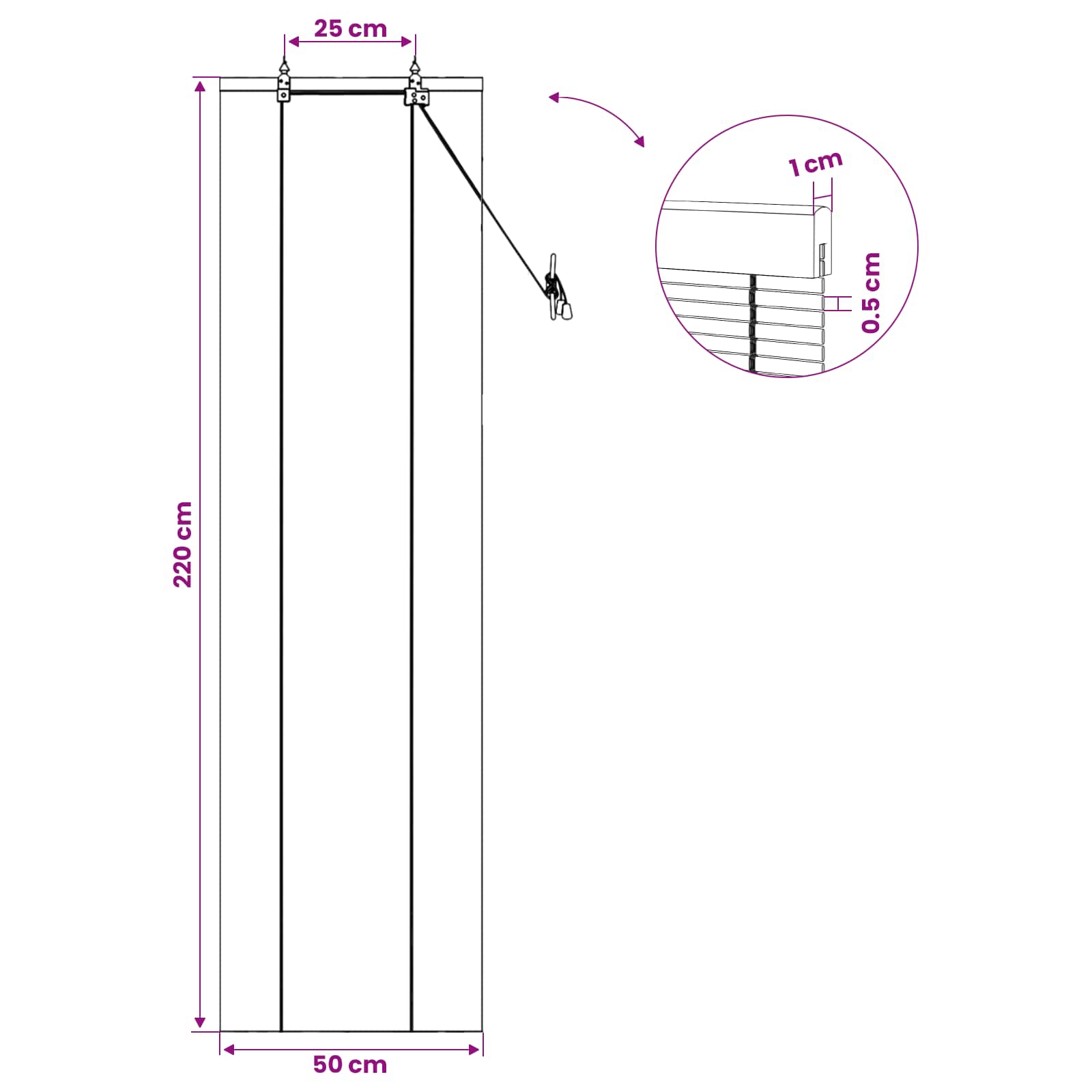 Rolo zavjesa Smeđa 50 x 220 cm Bambus