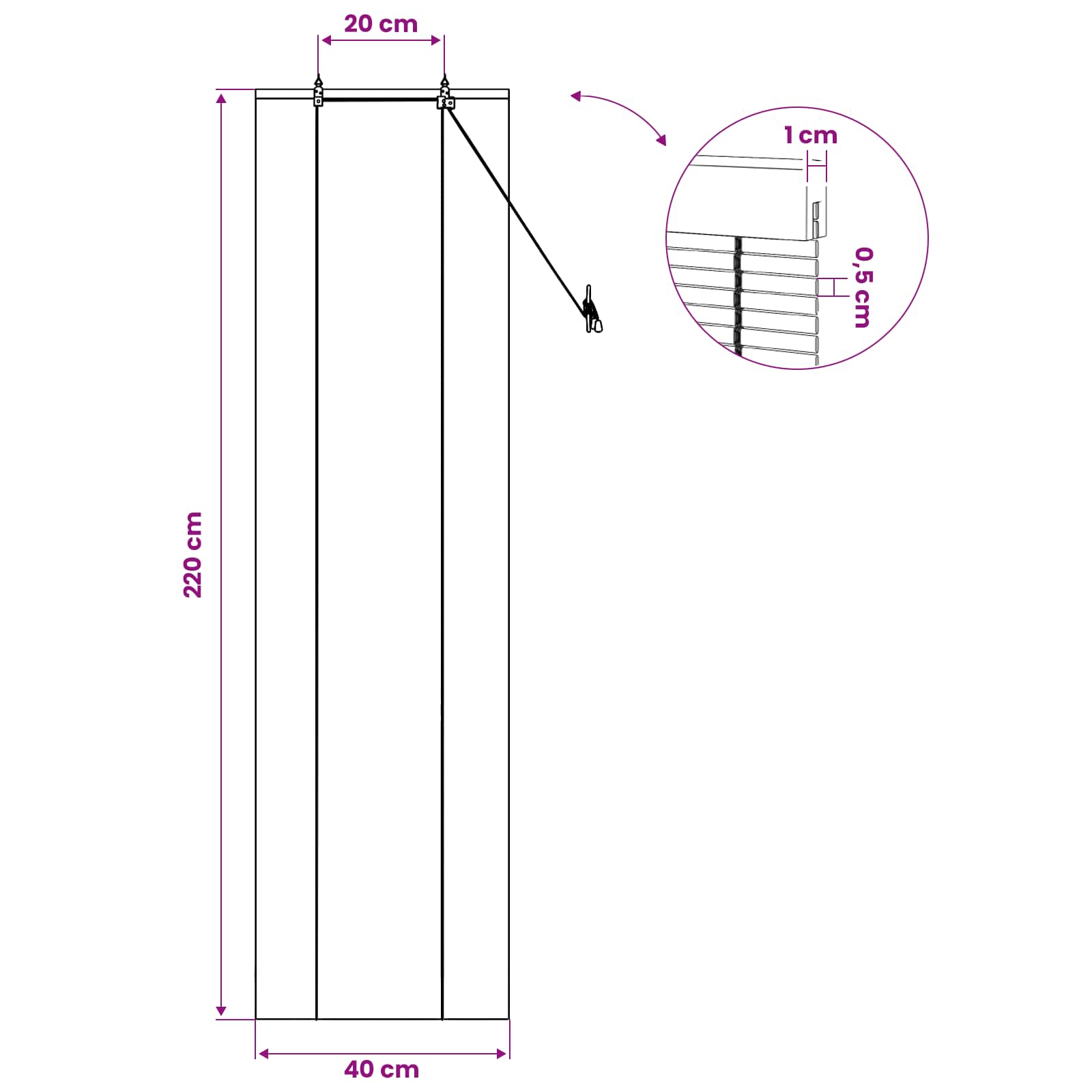 Rolo zavjesa Prirodna 40 x 220 cm Bambus