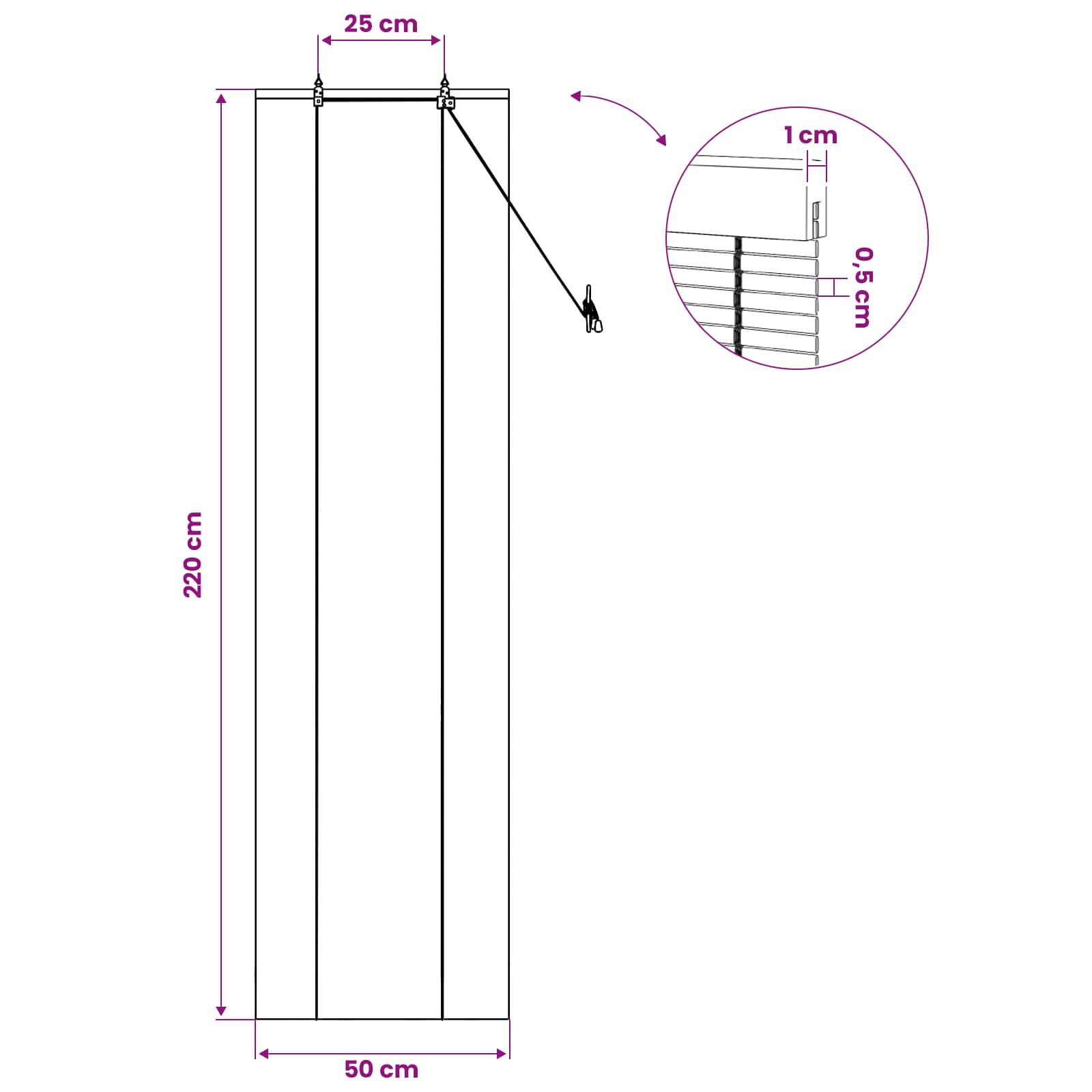 Rolo zavjesa Prirodna 50 x 220 cm Bambus