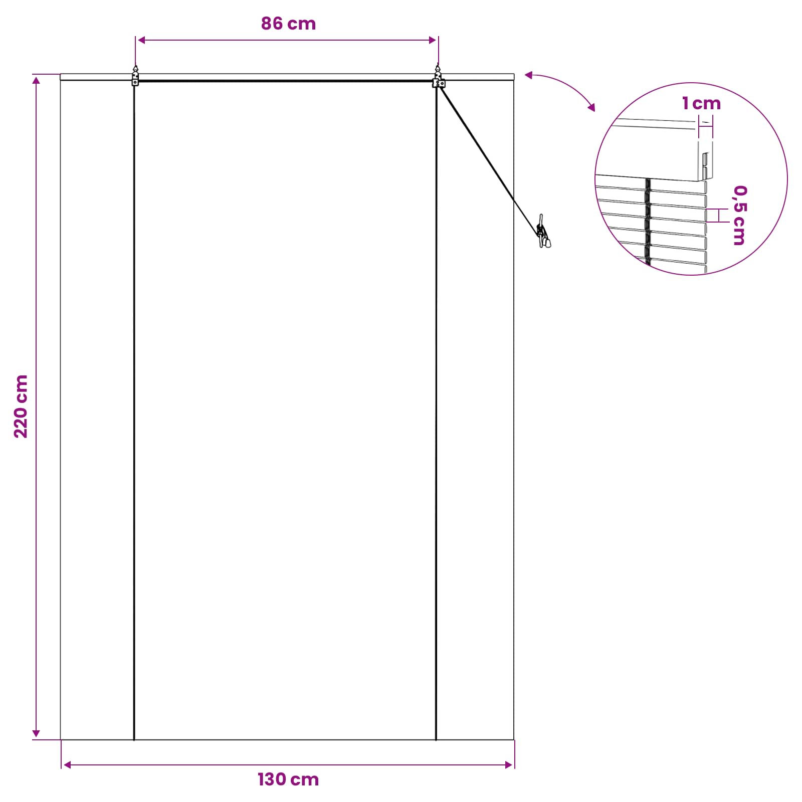 Rolo zavjesa Prirodna 130 x 220 cm Bambus
