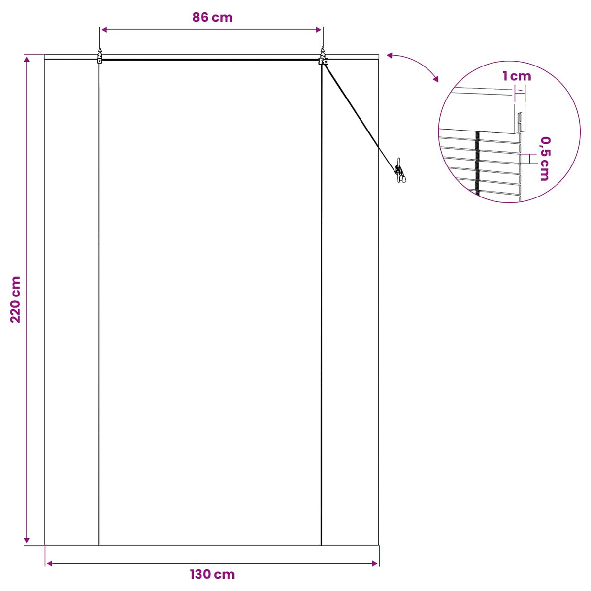 Rolo zavjesa Prirodna 130 x 220 cm Bambus