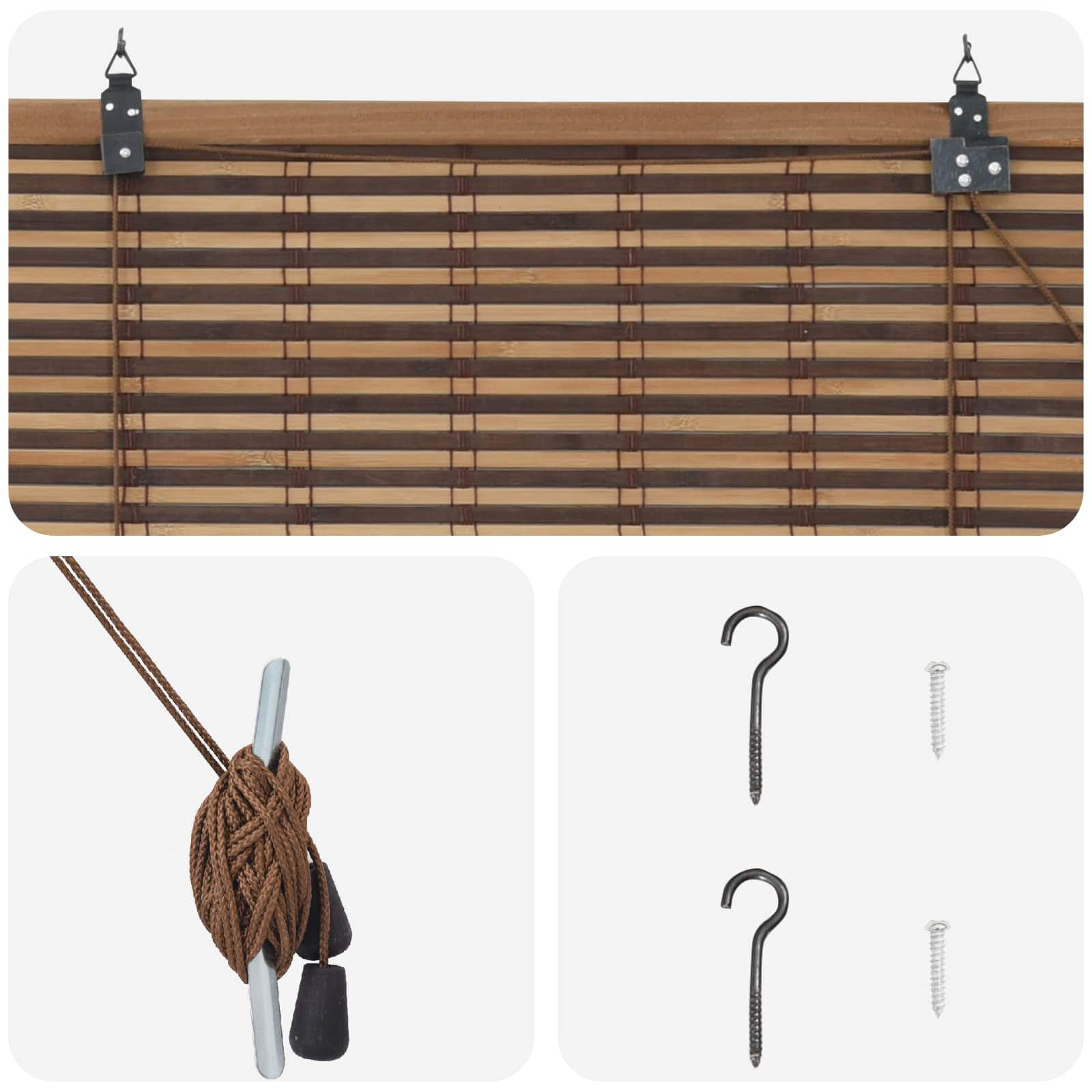 Rolo zavjesa Smeđa 50 x 160 cm Bambus