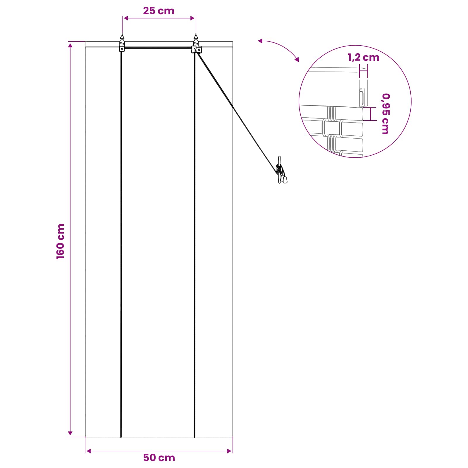 Rolo zavjesa Smeđa 50 x 160 cm Bambus