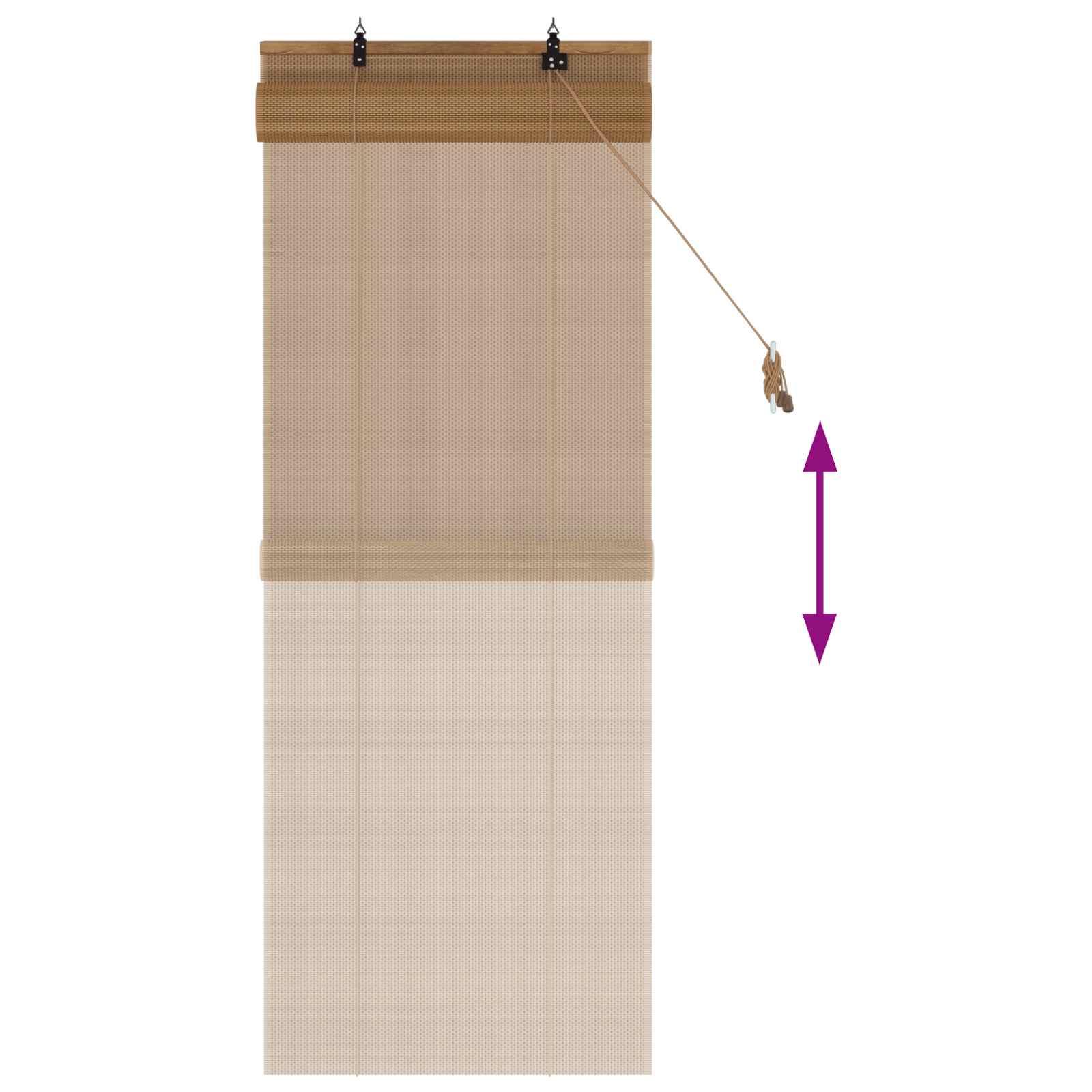 Rolo zavjesa Smeđa 60 x 160 cm Bambus