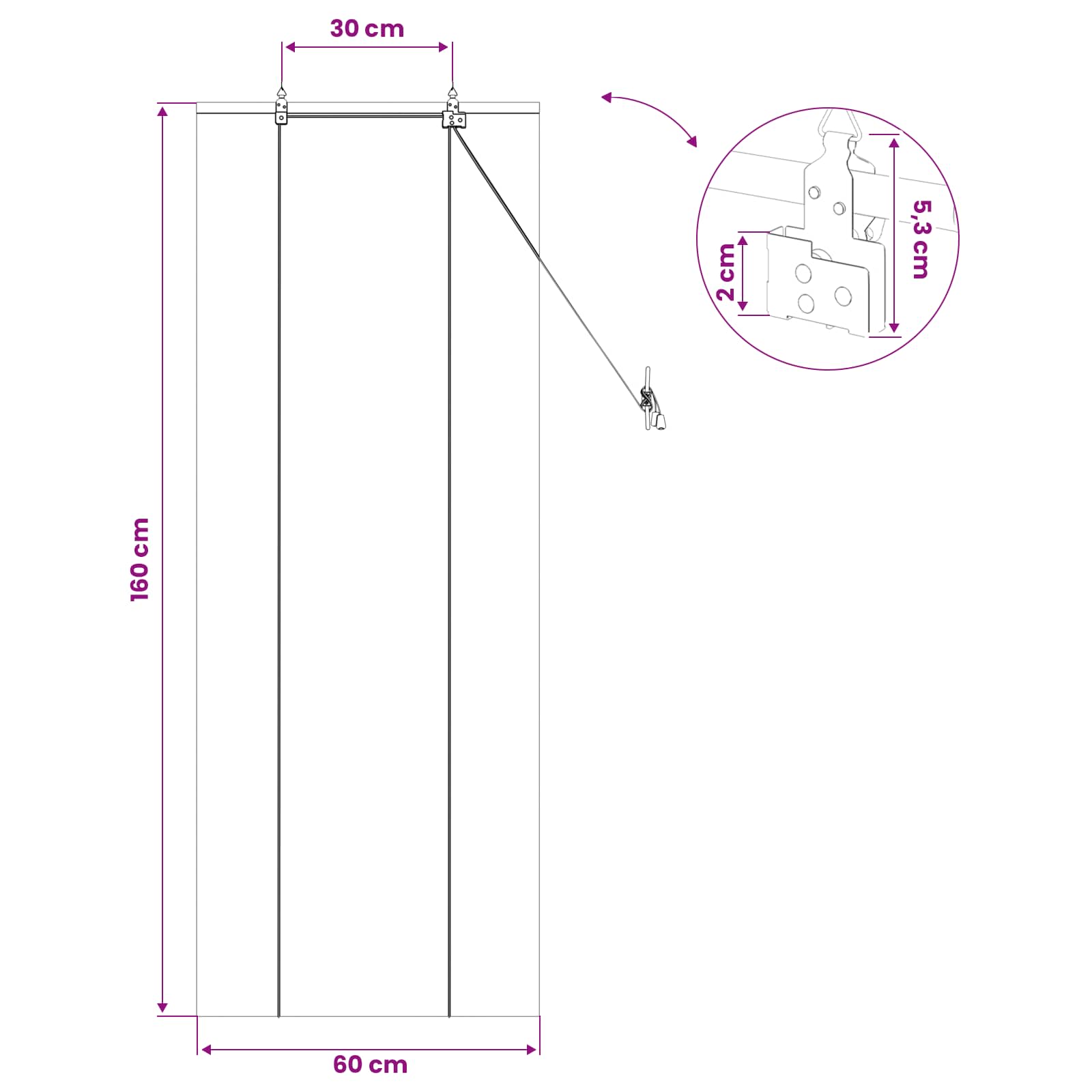 Rolo zavjesa Smeđa 60 x 160 cm Bambus