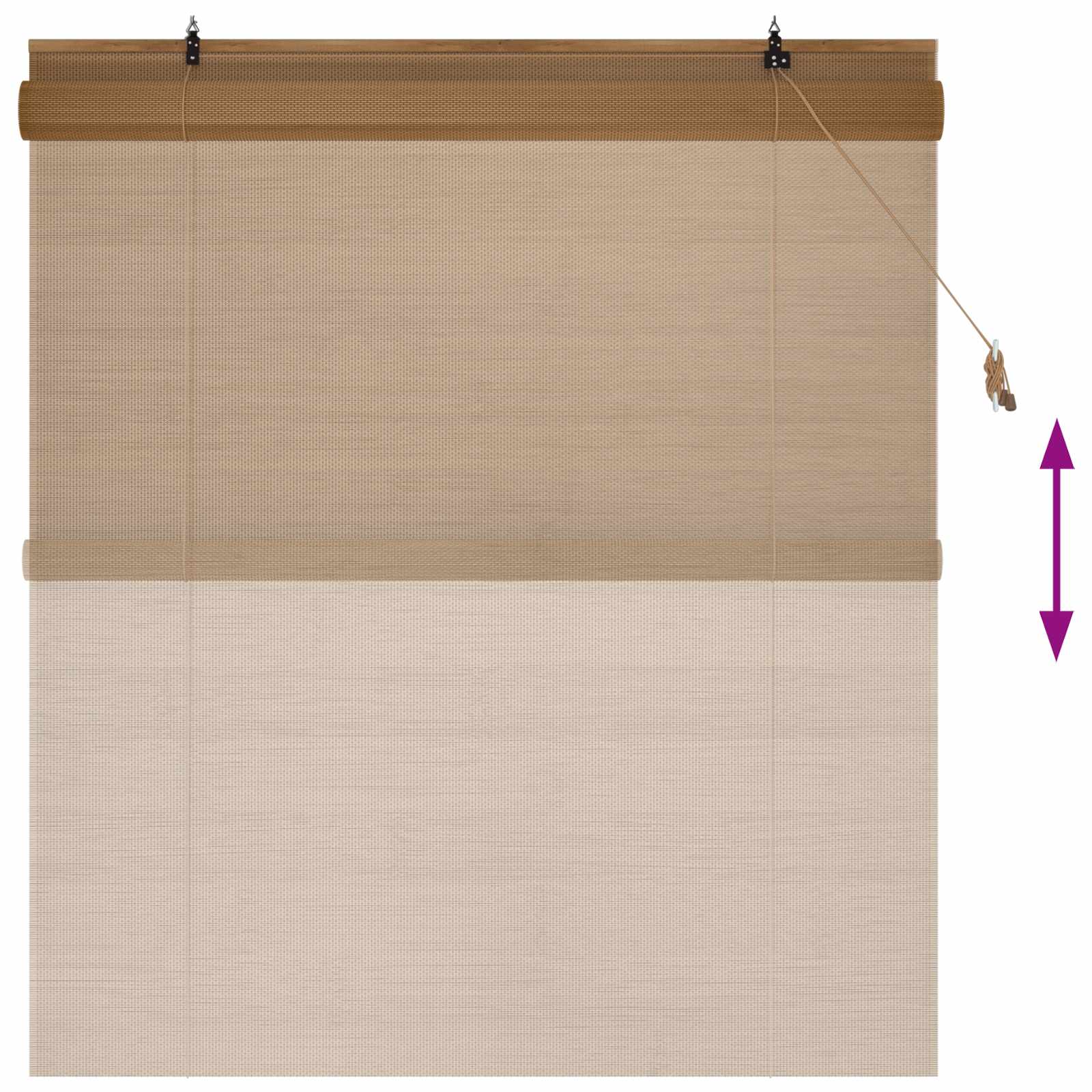 Rolo zavjesa Smeđa 130 x 160 cm Bambus