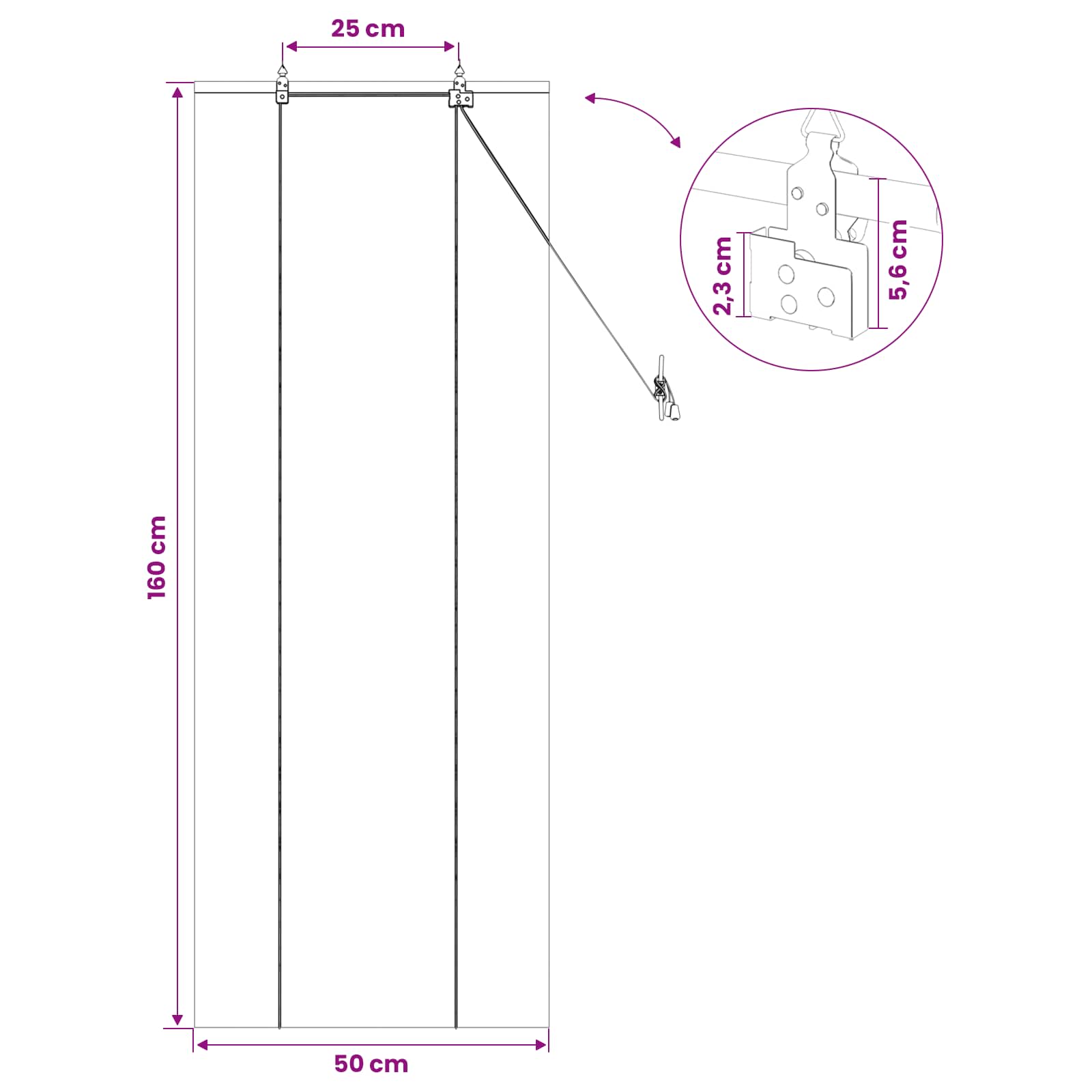 Rolo zavjesa Prirodna 50 x 160 cm Bambus