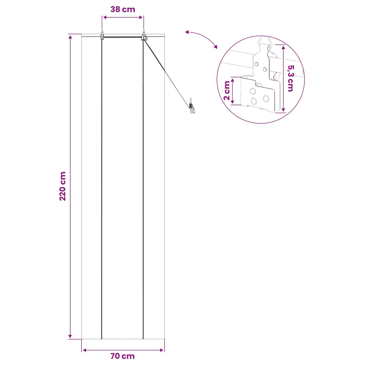 Rolo zavjesa Prirodna 70 x 220 cm Bambus