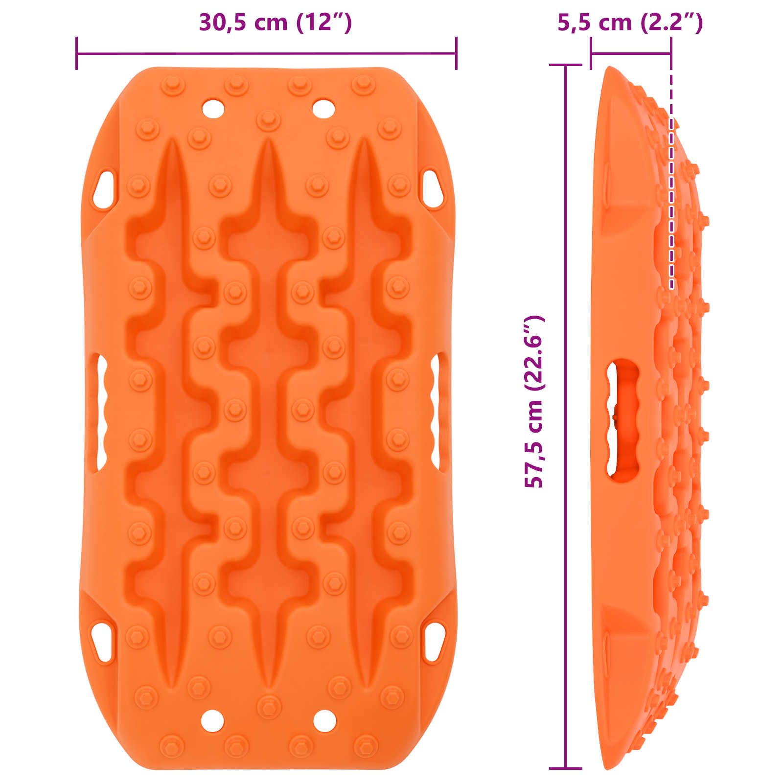 Ploča za vuču 2 pcs Narančasta 57,5x30,5x5,5 cm Ojačani najlon