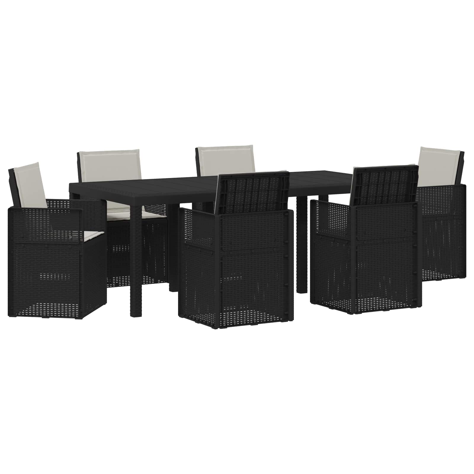 Vrtni set za objed s jastukom 7 pcs Antracit i Svjetlosiva PP
