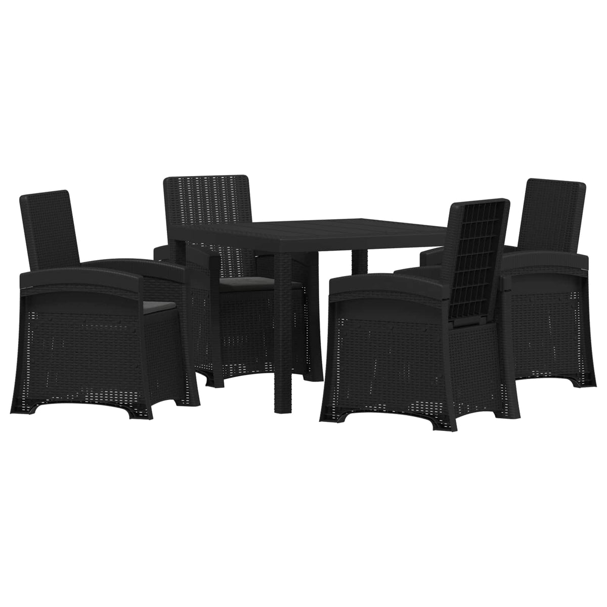 Vrtni set za objed 5 kom. Antracit PP