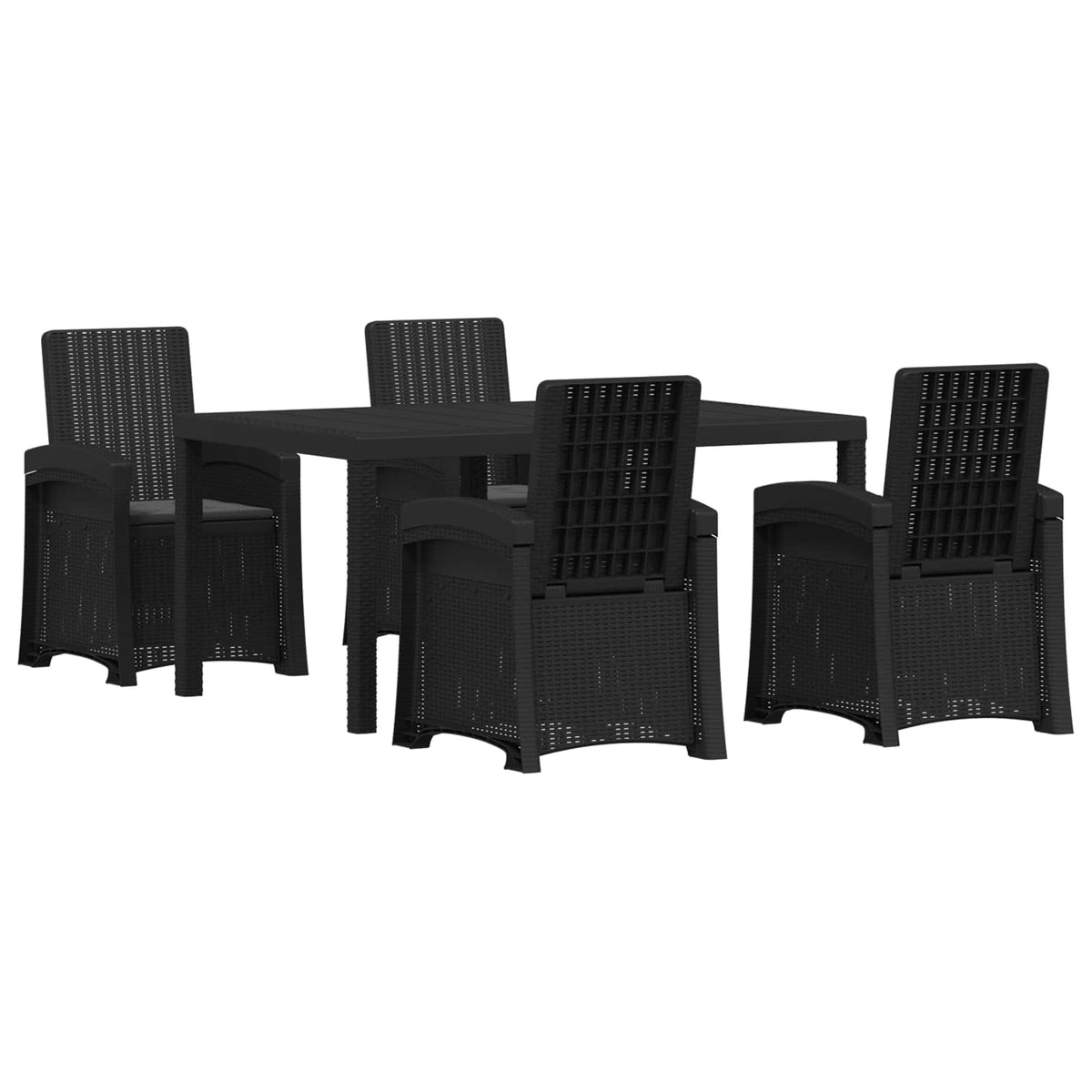 Vrtni set za objed 5 kom. Antracit PP