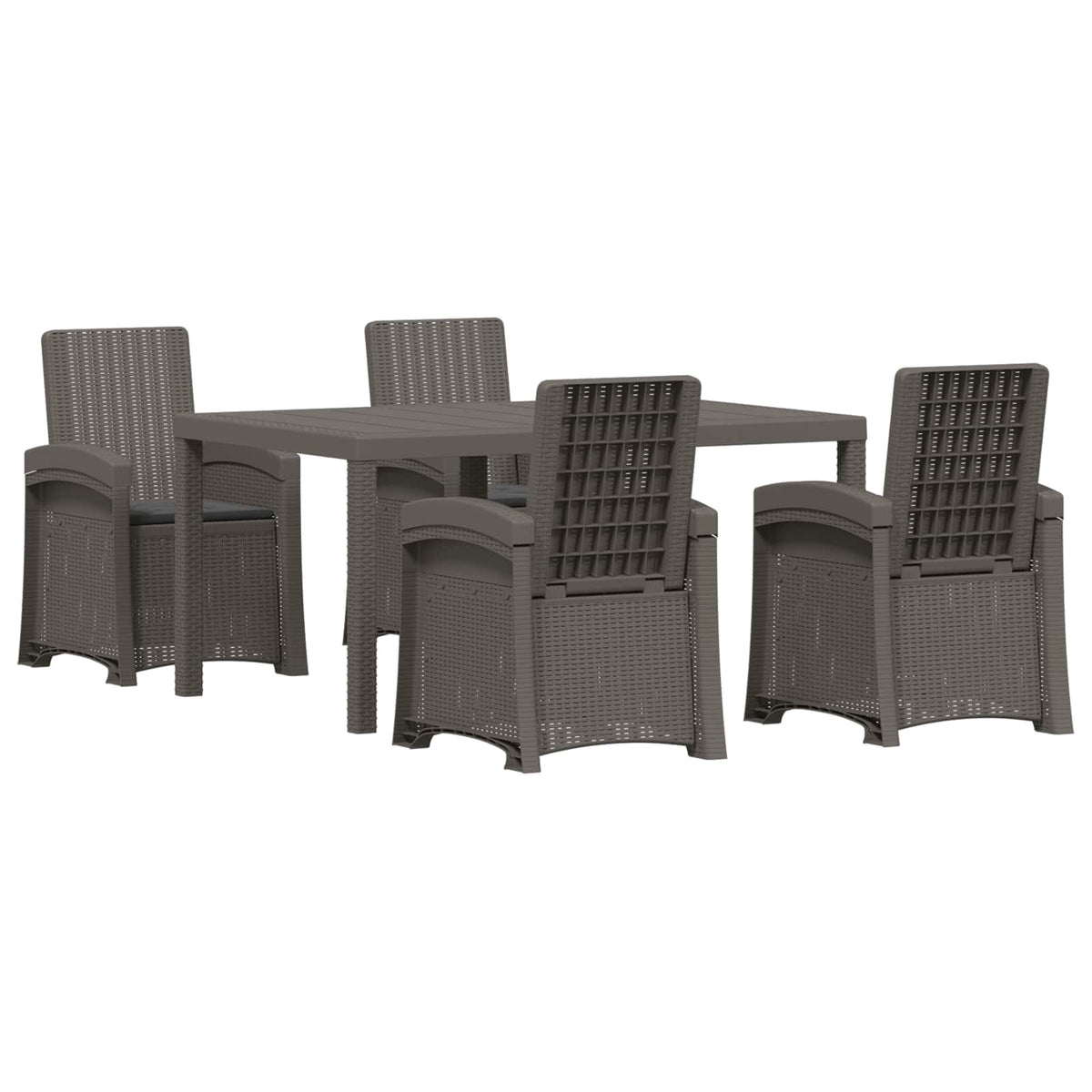 Vrtni set za objed 5 kom. Svjetlosiva i antracit PP 150 cm