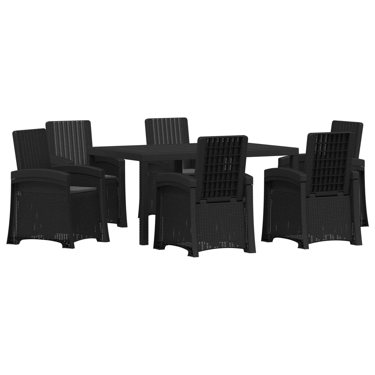 Vrtni set za objed 7 kom. Antracit PP