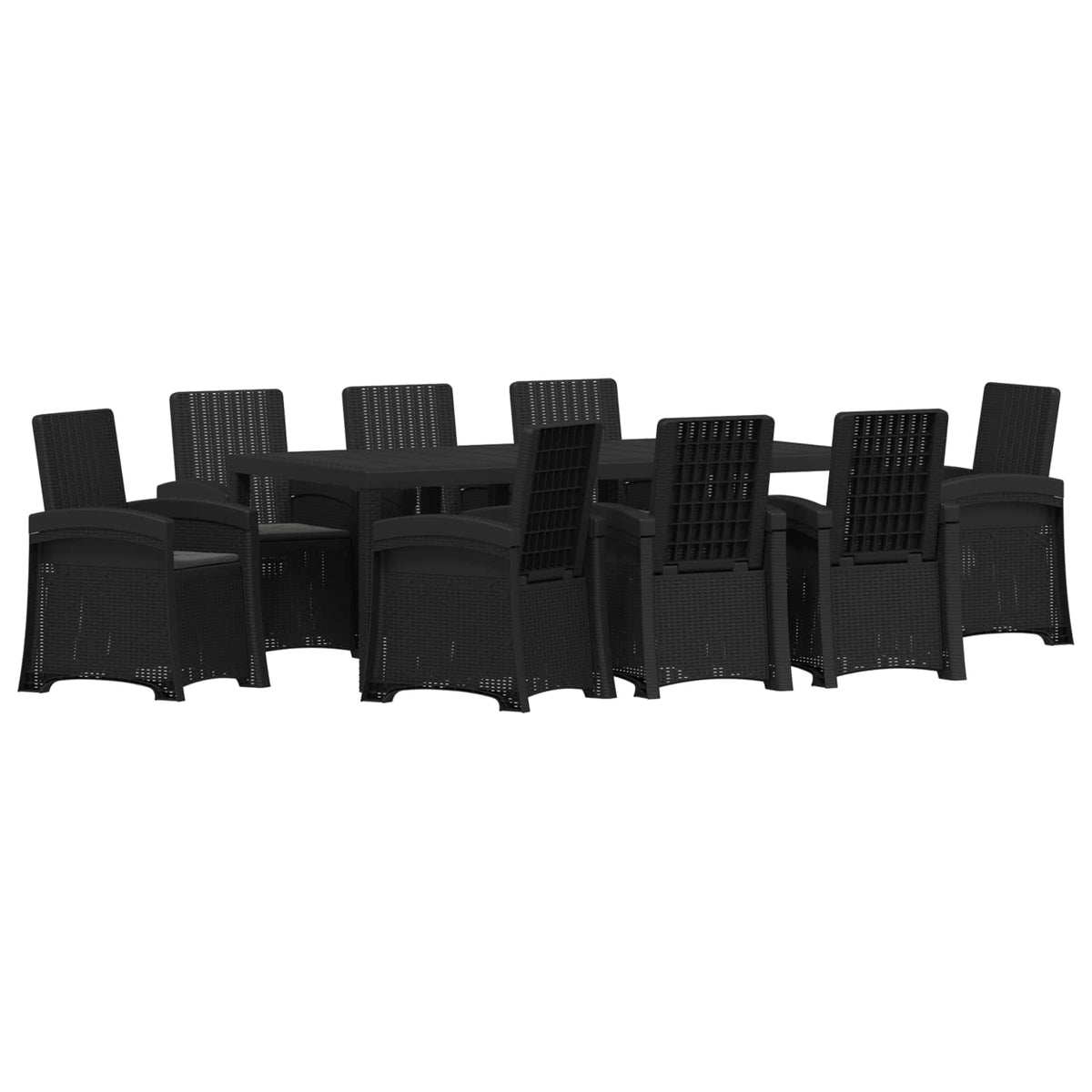 Vrtni set za objed 9 kom. Antracit PP