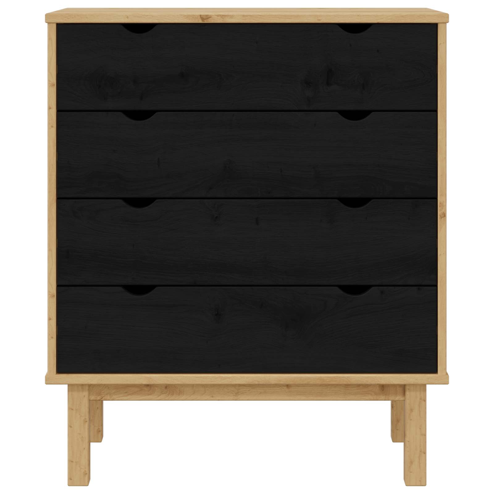 Komoda OTTA Crna 76,5 x 39,5 x 90 cm Masivna borovina
