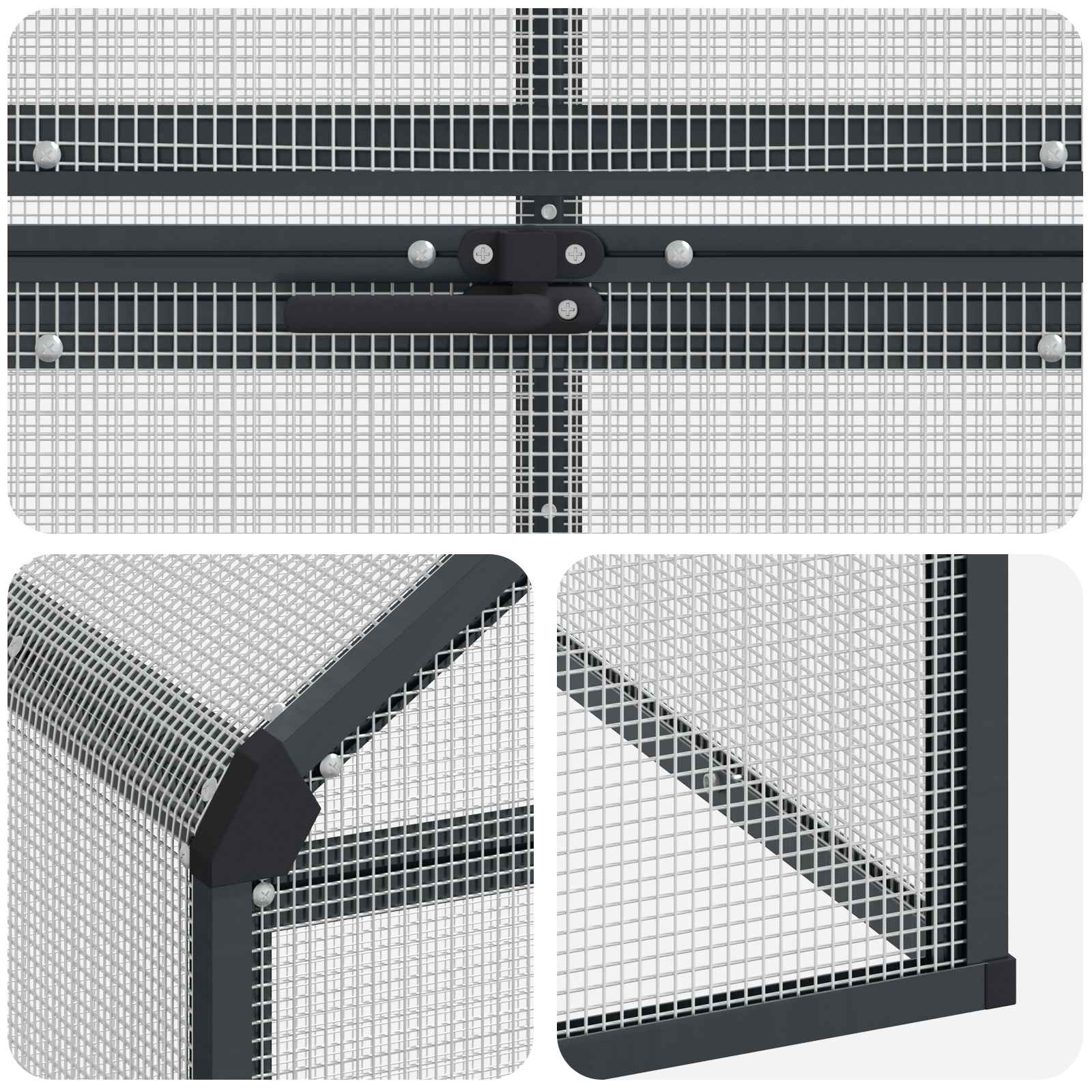 Kavez za ptice Antracit 181,5 x 110,5 x 173,5 cm