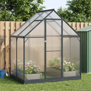 Vrtni staklenik s vratima Antracit 183,5 x 123 x 207 cm
