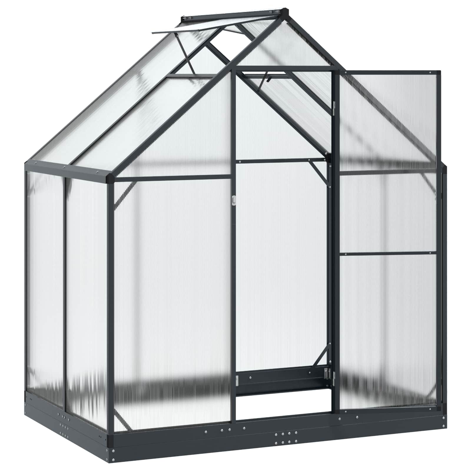 Vrtni staklenik s vratima Antracit 183,5 x 123 x 207 cm