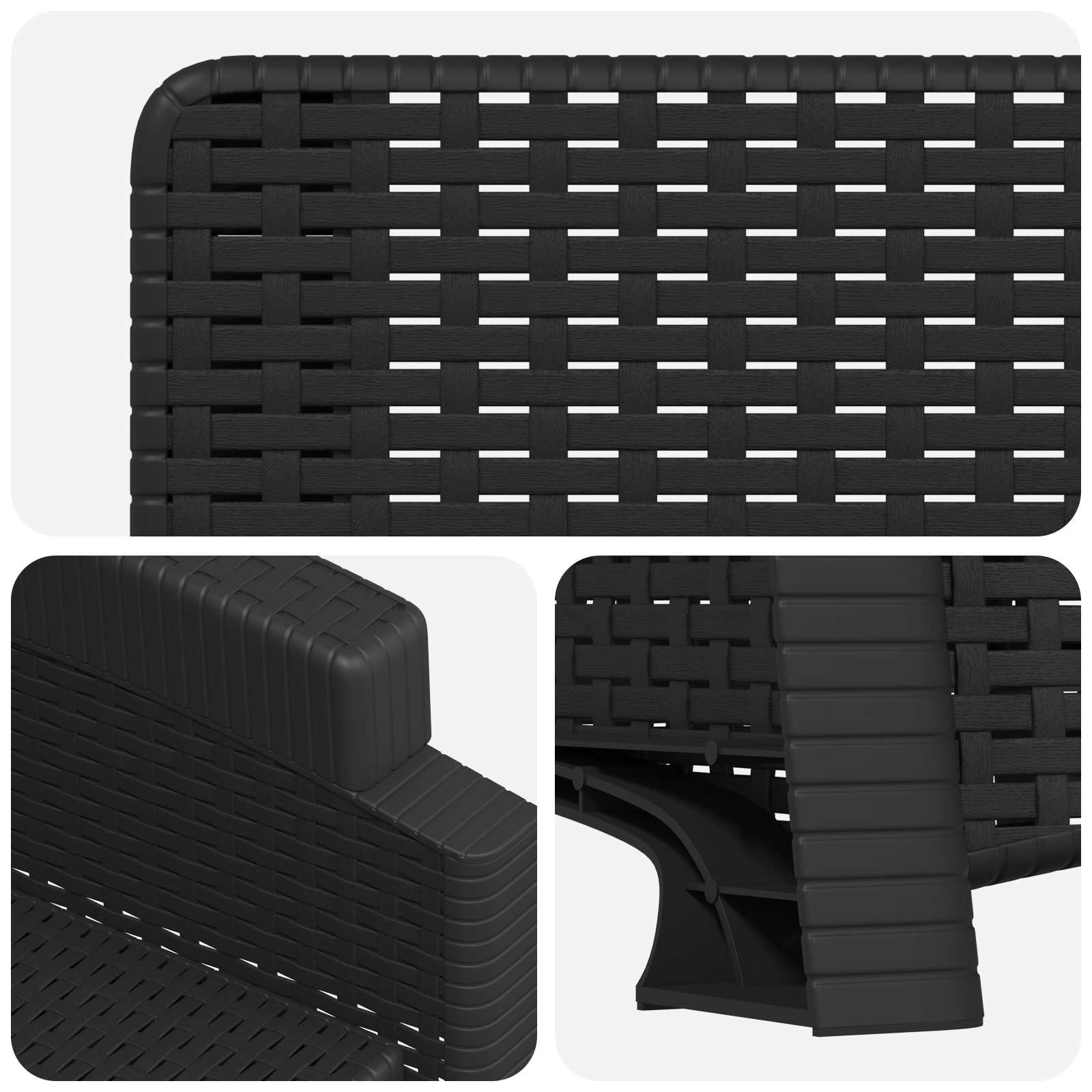 Ležaljka za vrt s izgledom ratana 2 pcs Antracit PP