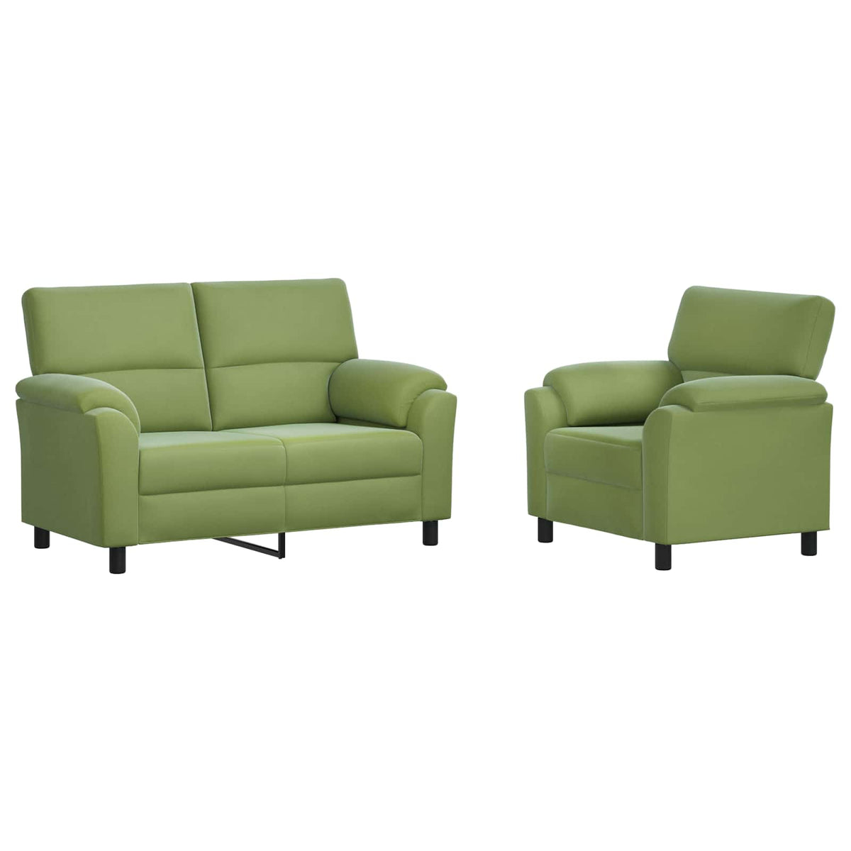 Set sofe 2 pcs Svijetlo zelena Baršun