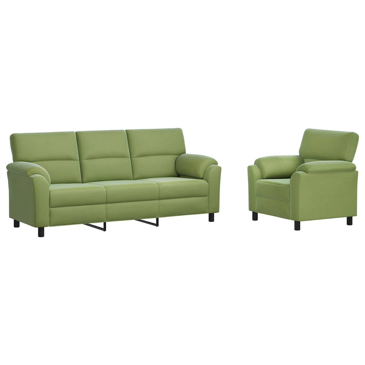 Set sofe 2 pcs Svijetlo zelena Baršun
