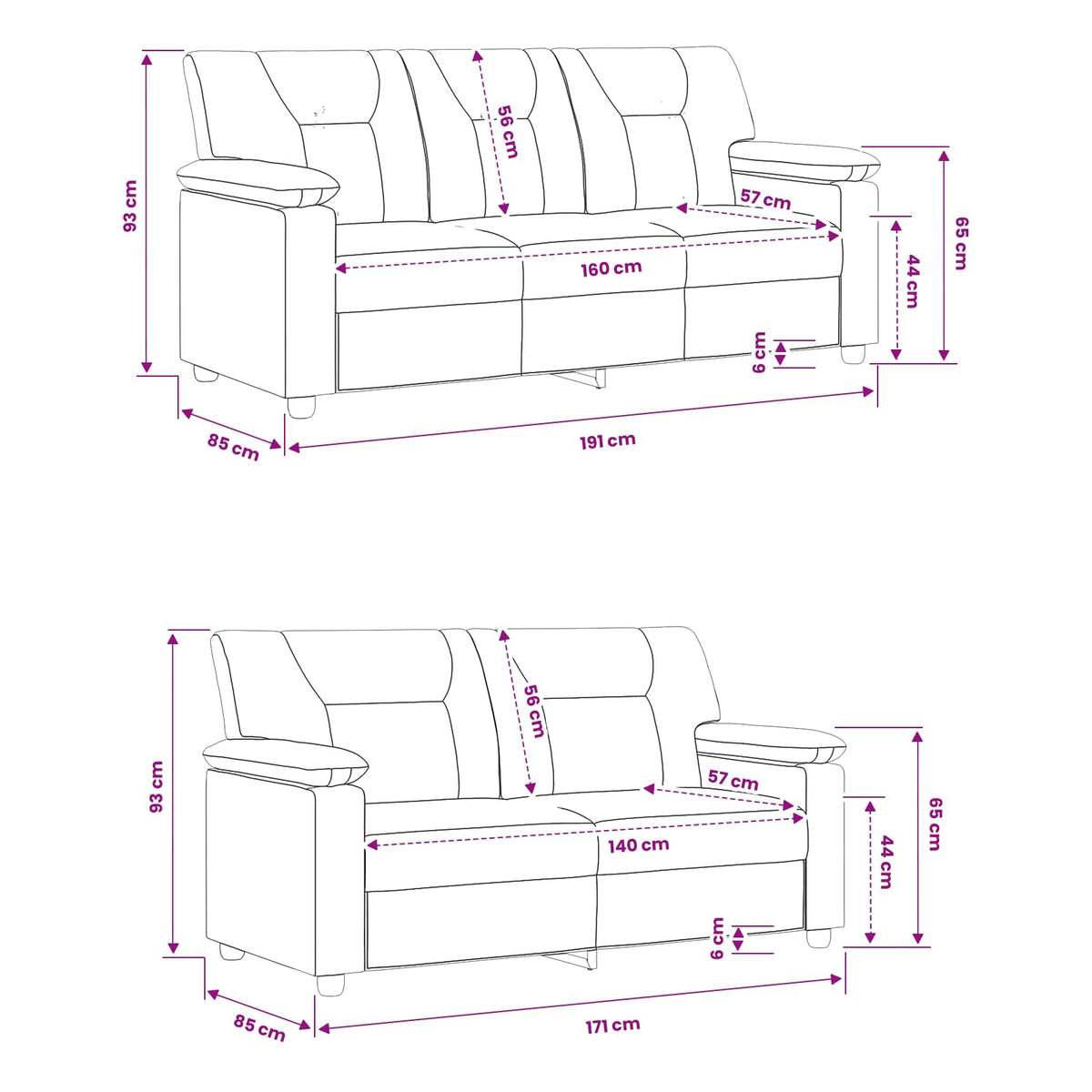 Set sofe 2 pcs Boja cappuccina Umjetna koža
