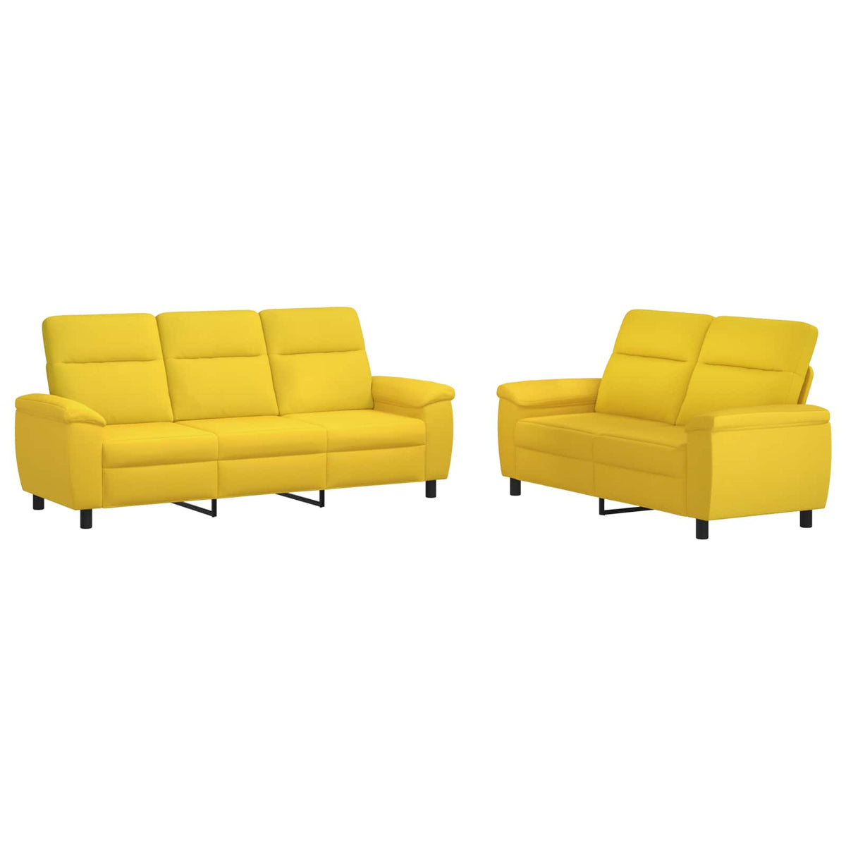 Set sofe 2 pcs Svijetlo žuta Tkanina