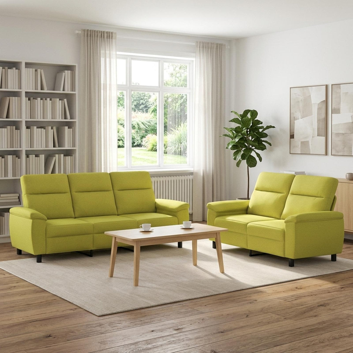 Set sofe 2 pcs Svijetlo zelena Tkanina