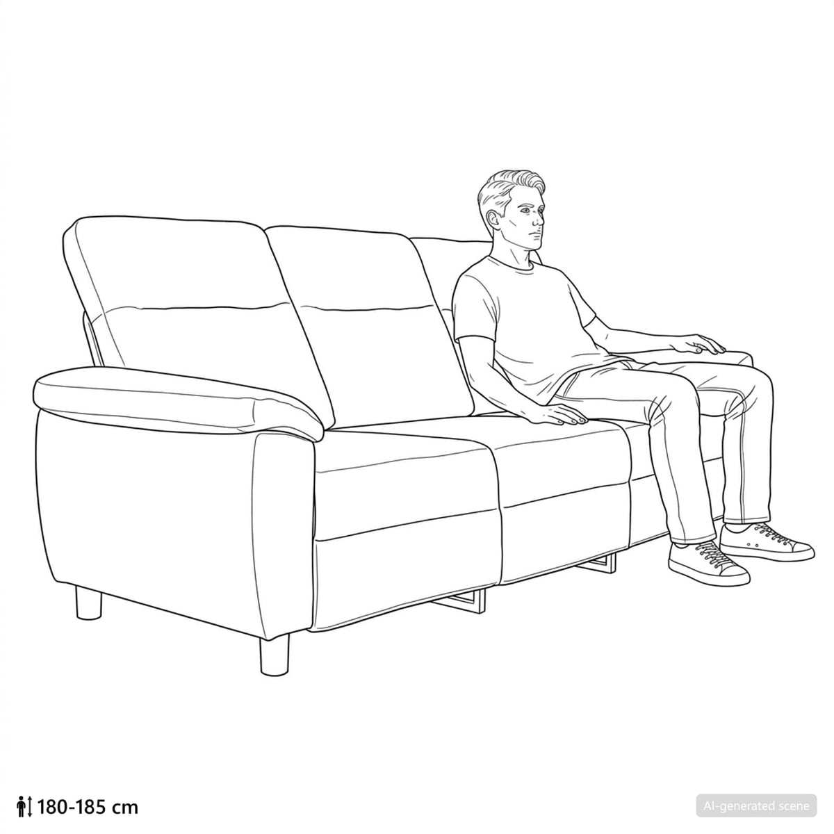 Sofa Krem 214 x 90 x 95 cm Tkanina