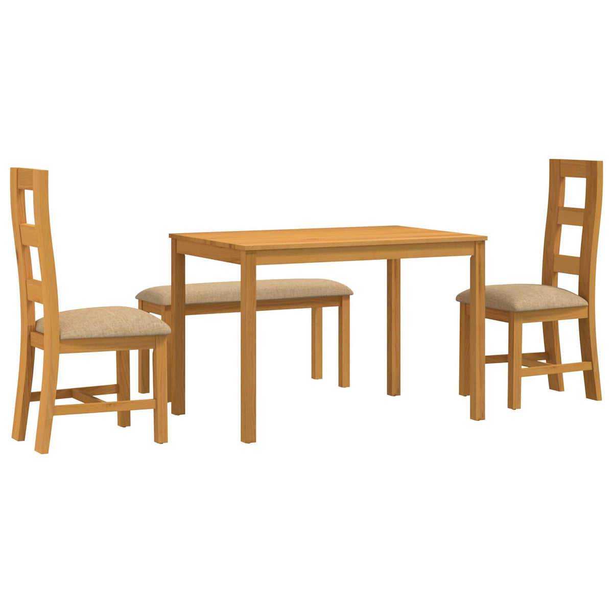 Blagovaonski set 4 kom. Bež Čvrsto Hrastovo Drvo