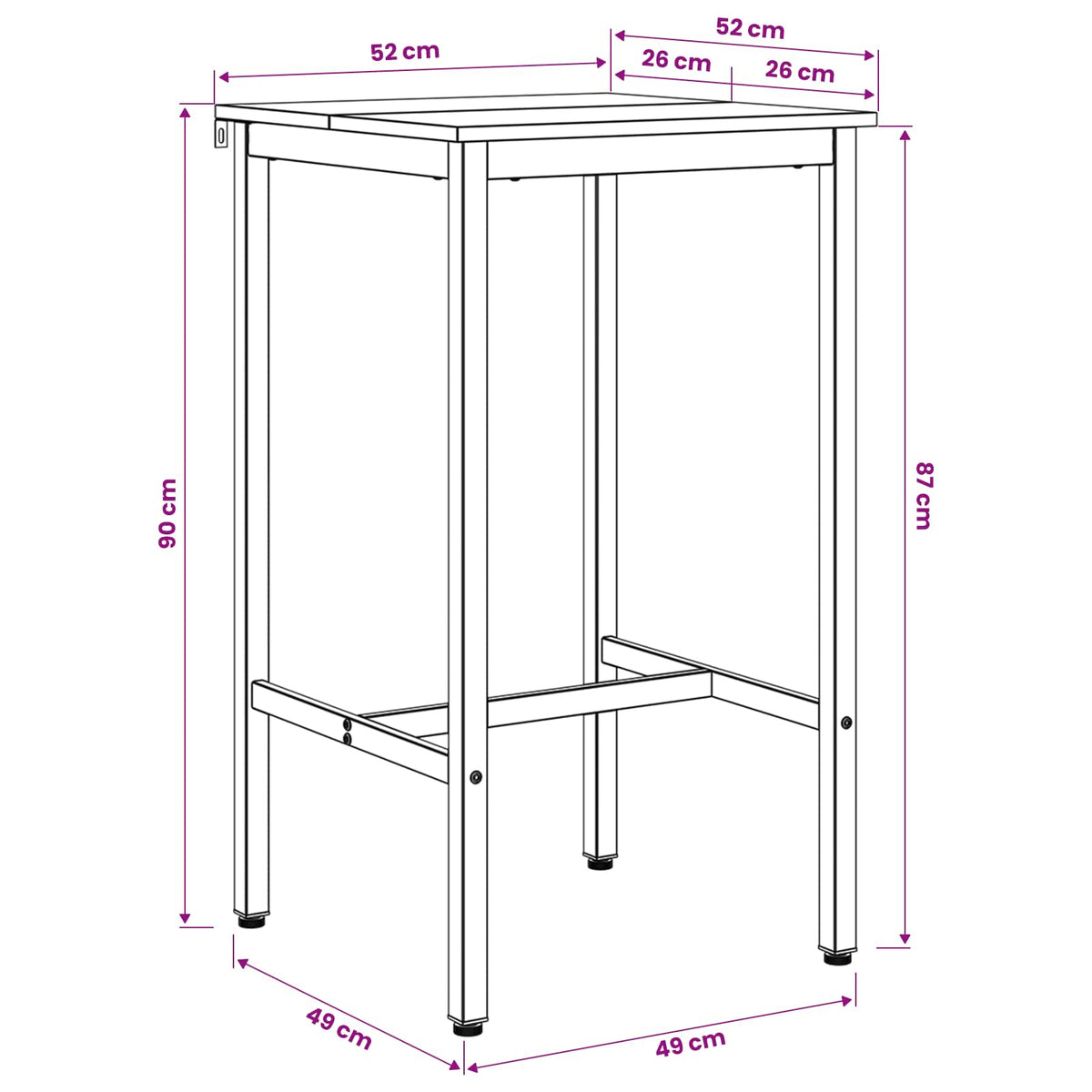 Stol za bar 52 x 52 x 90 cm Konstruirano drvo Dimljeni hrast