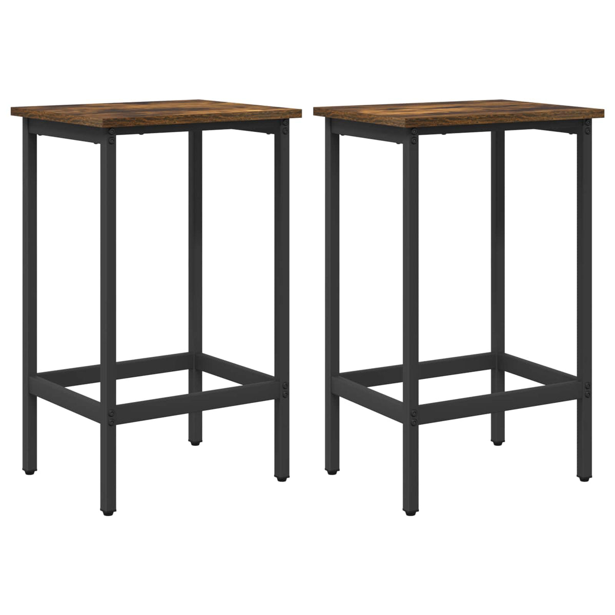 Barska stolica 2 kom. Dimljeni hrast 40 x 32 x 74 cm