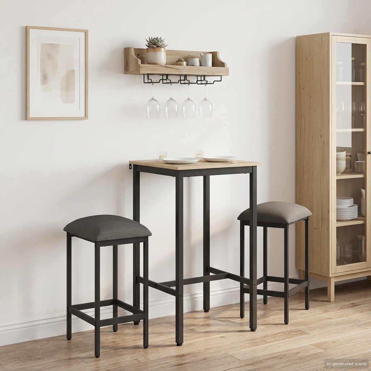 Barska stolica 2 kom. Svjetlosiva 40 x 32 x 64 cm
